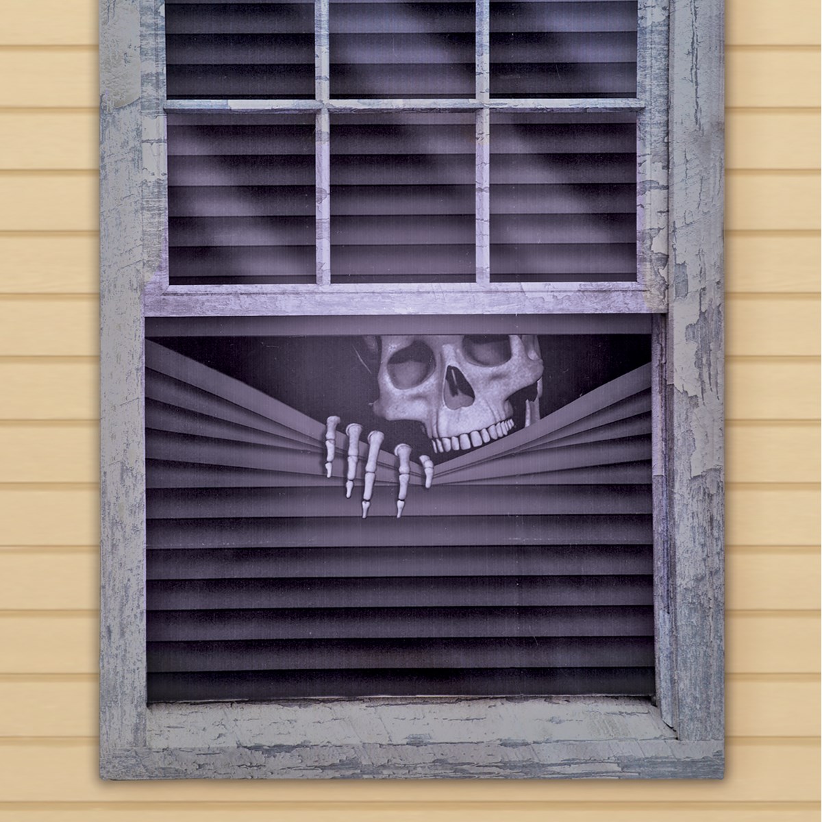Peeking Skeleton Fake Window Halloween Decoration Collections Etc.