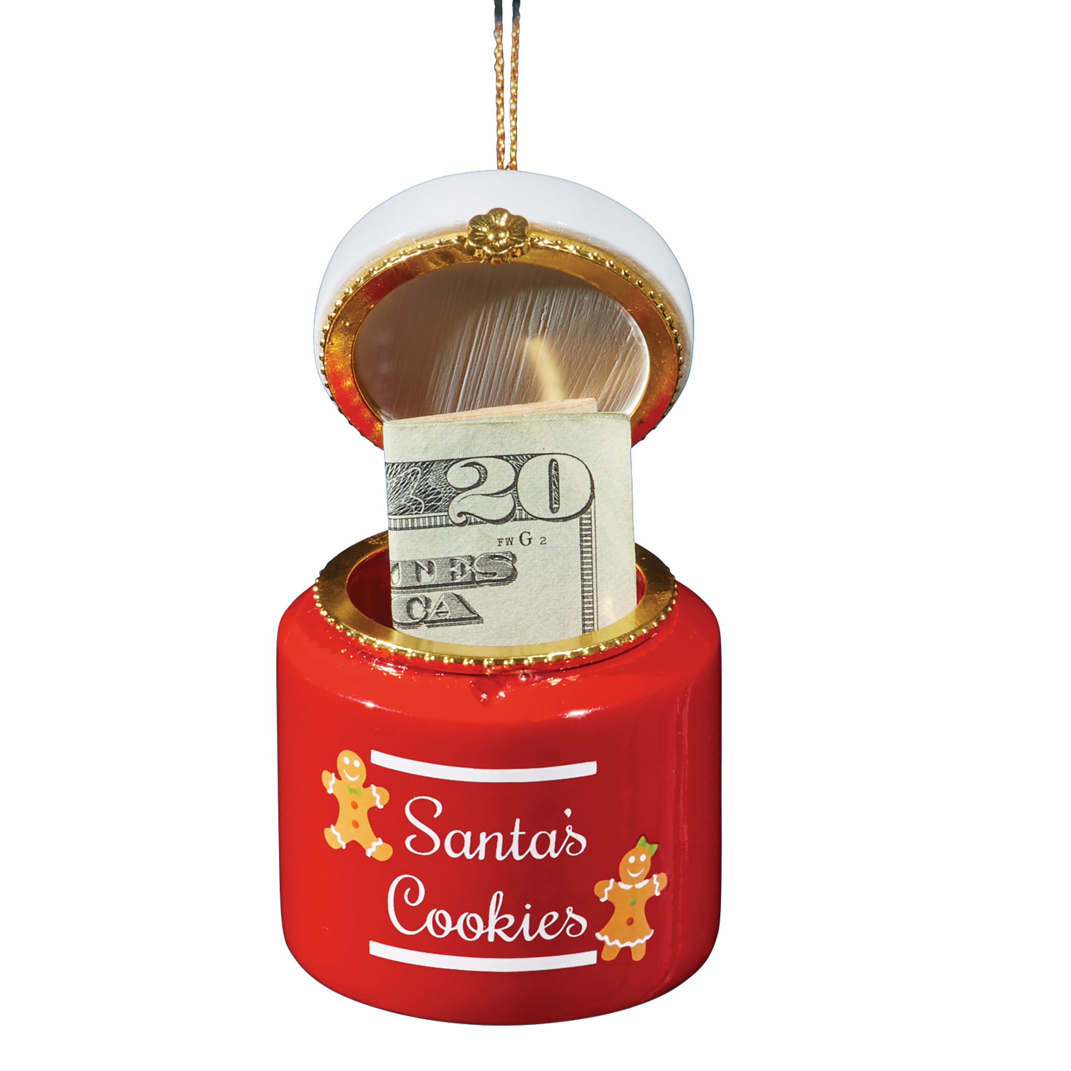 Charming Festive Trinket Christmas Ornament Cookie Jar Brown