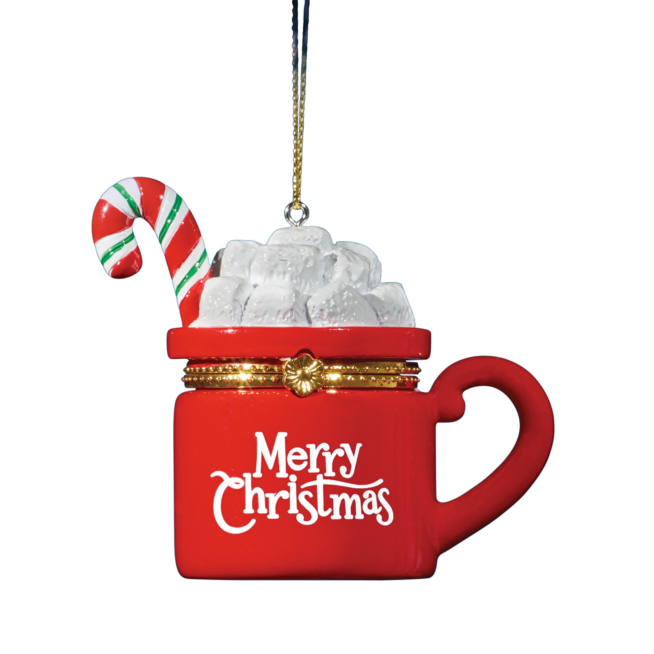 Charming Festive Trinket Christmas Ornament Hot Chocolate Red