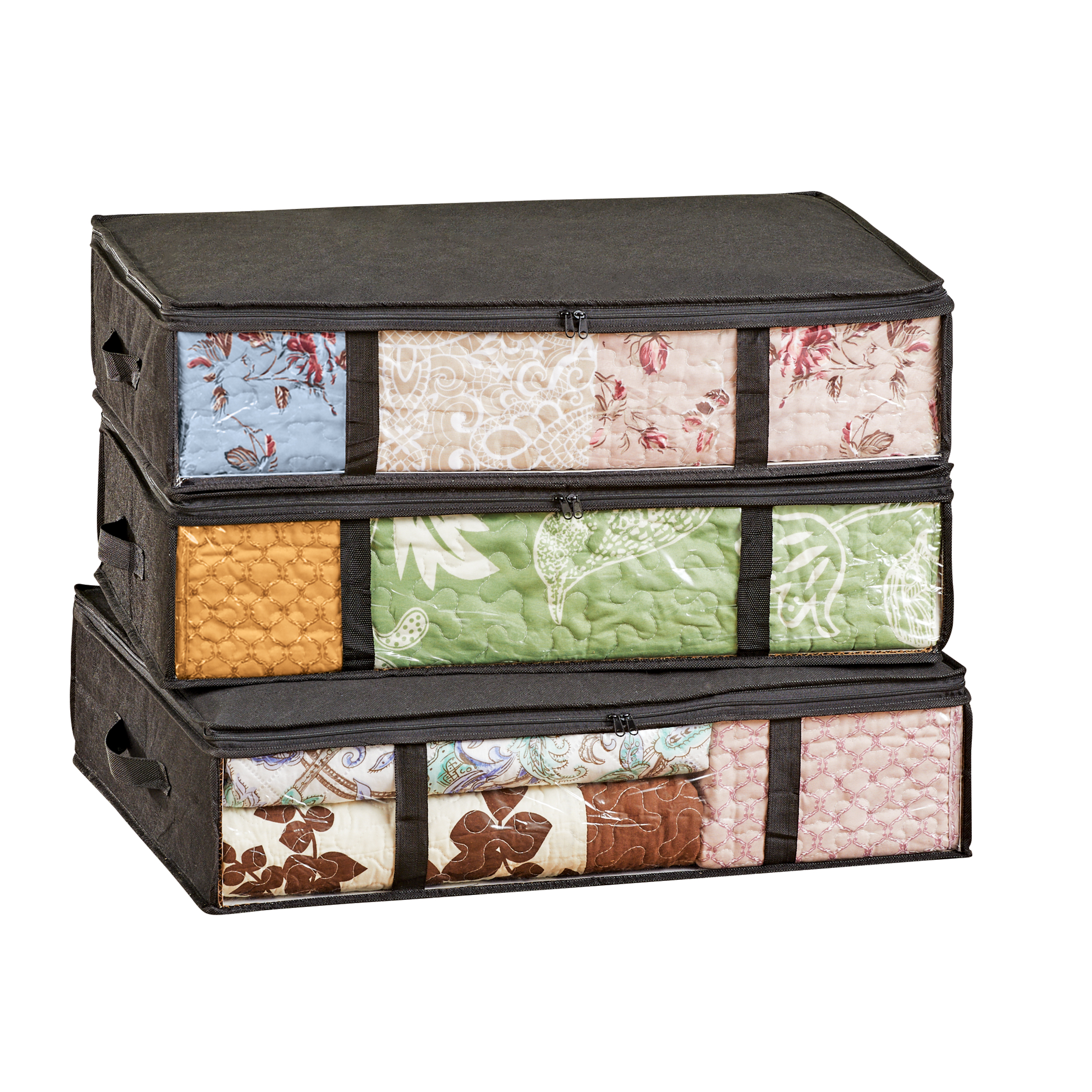 Zippered Storage Bag Organizers - Set of 3