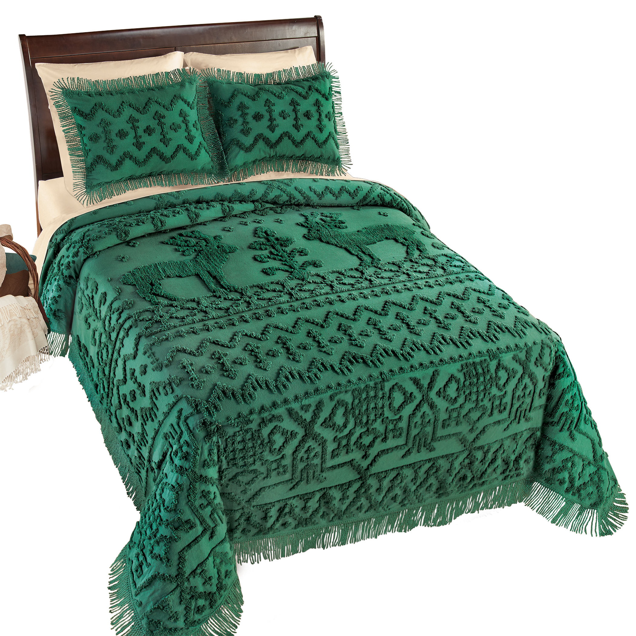Festive Nordic Textured Chenille Bedspread