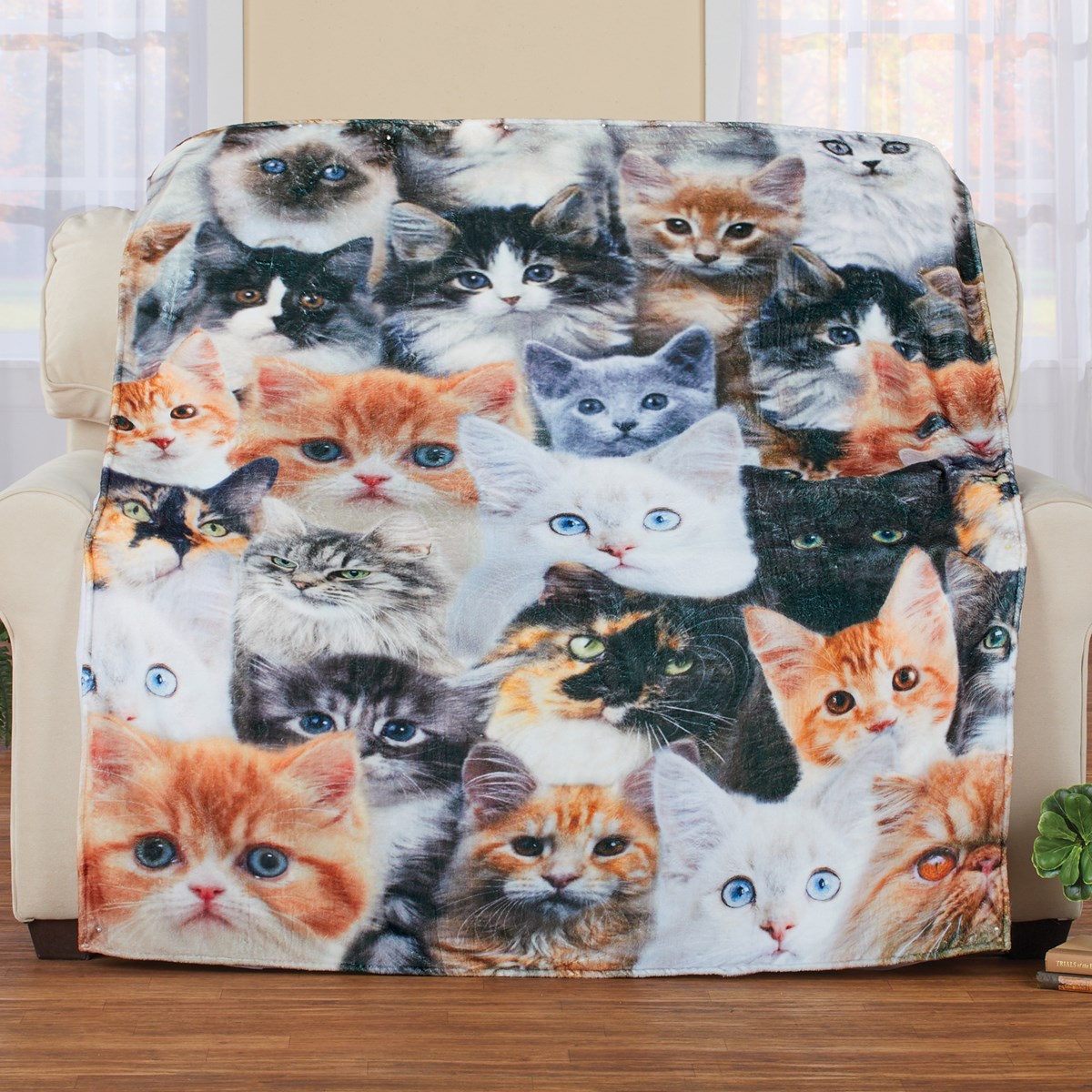 6Foot Long Soft Fleece Cat Throw Blanket Collections Etc.