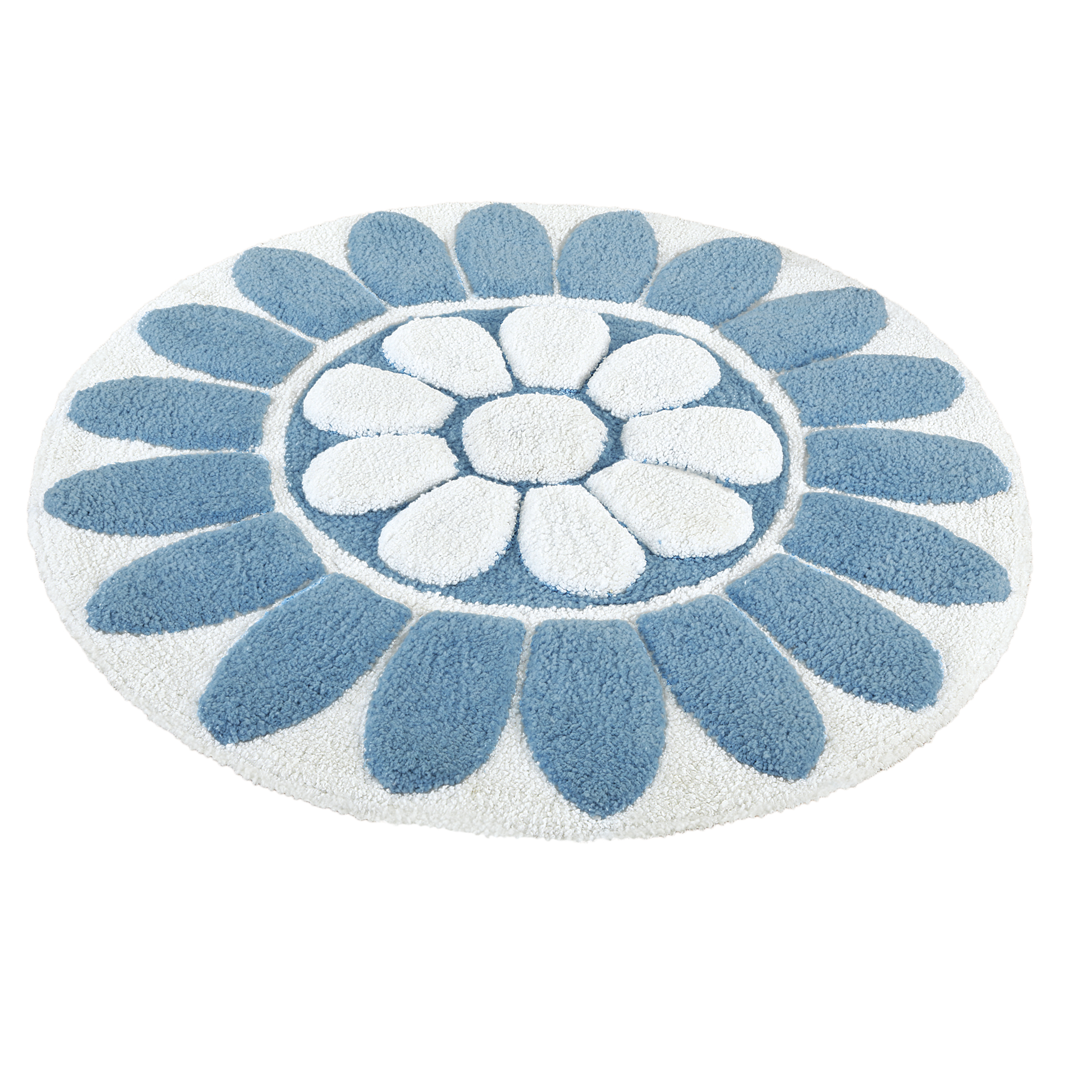 Delightful Round Floral Soft Plush Bath Mat