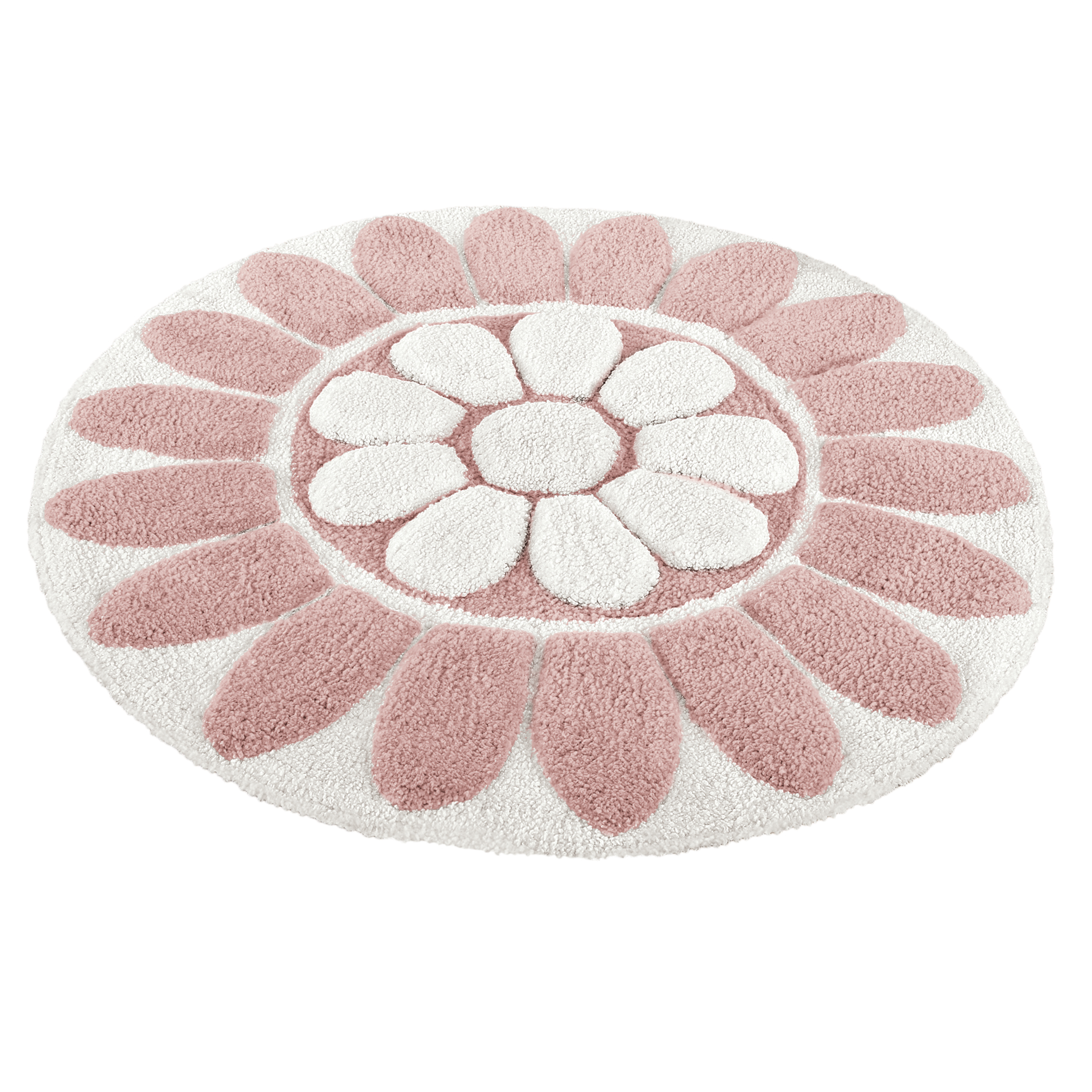 Delightful Round Floral Soft Plush Bath Mat 20X30 Blue