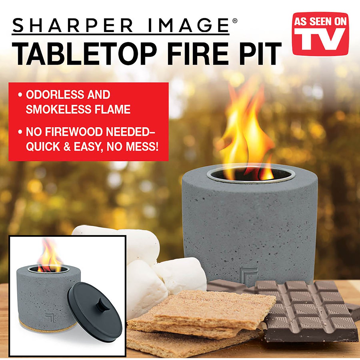 Sharper Image Portable Outdoor Tabletop Fire Pit Collections Etc.