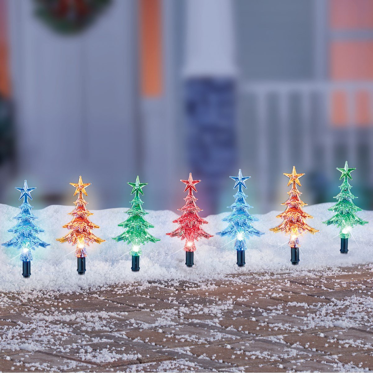 Set of 10 SolarPowered Christmas Tree Path Lights Collections Etc.