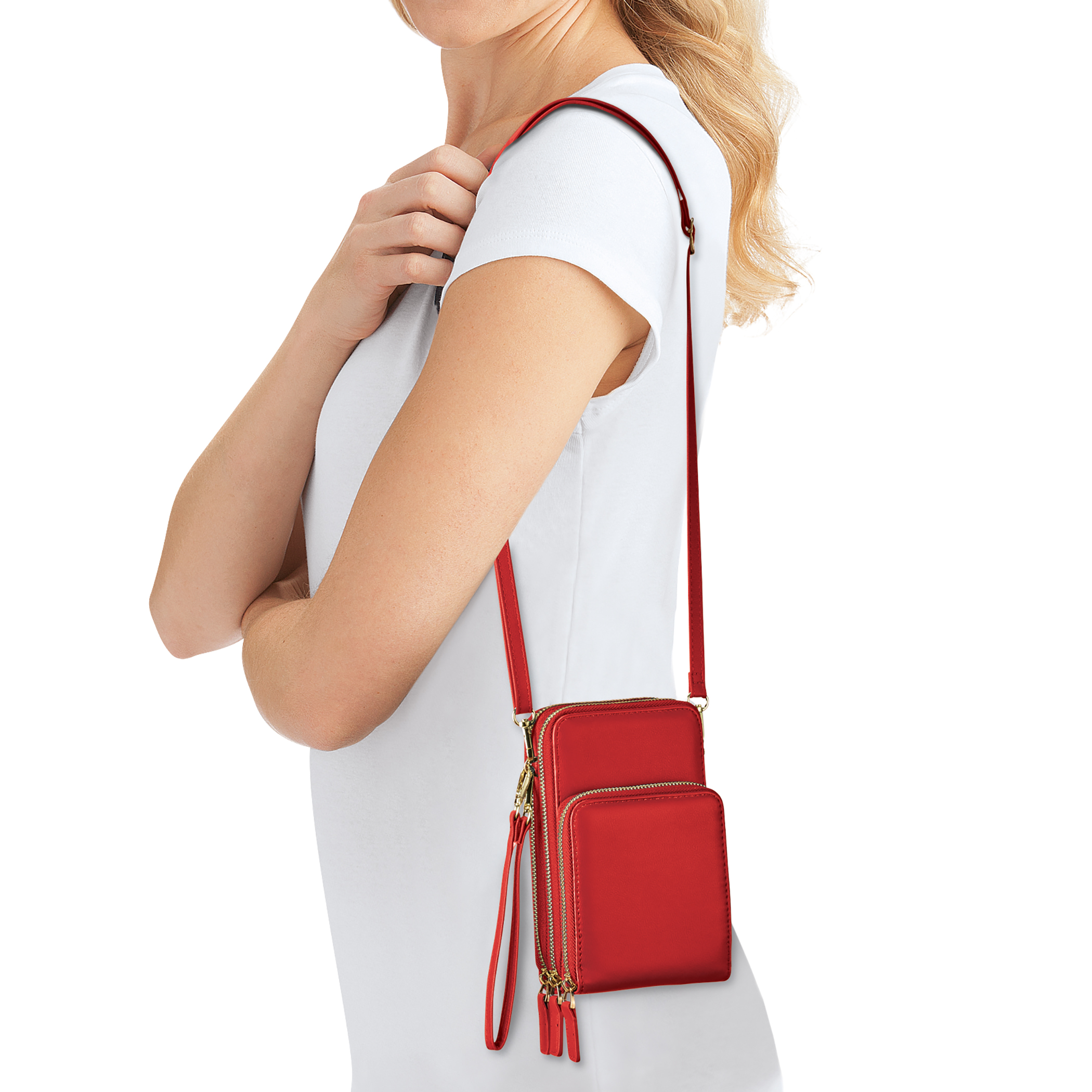 Stylish RFID Leather Zippered Crossbody Bag - Picture 9 of 13