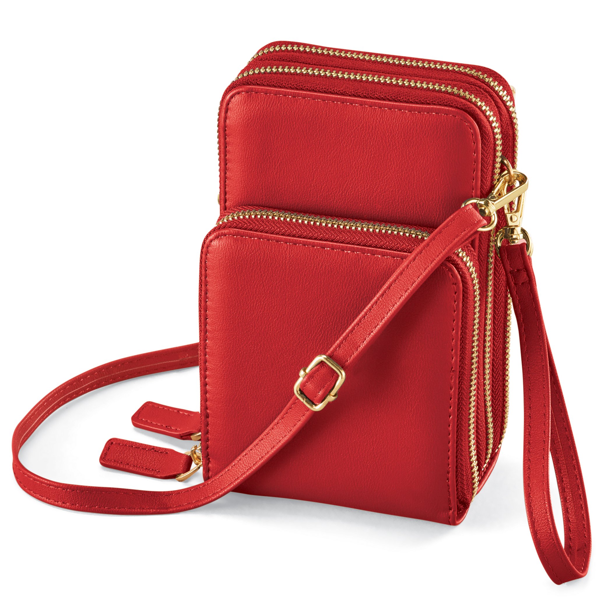 Stylish RFID Leather Zippered Crossbody Bag - Picture 7 of 13