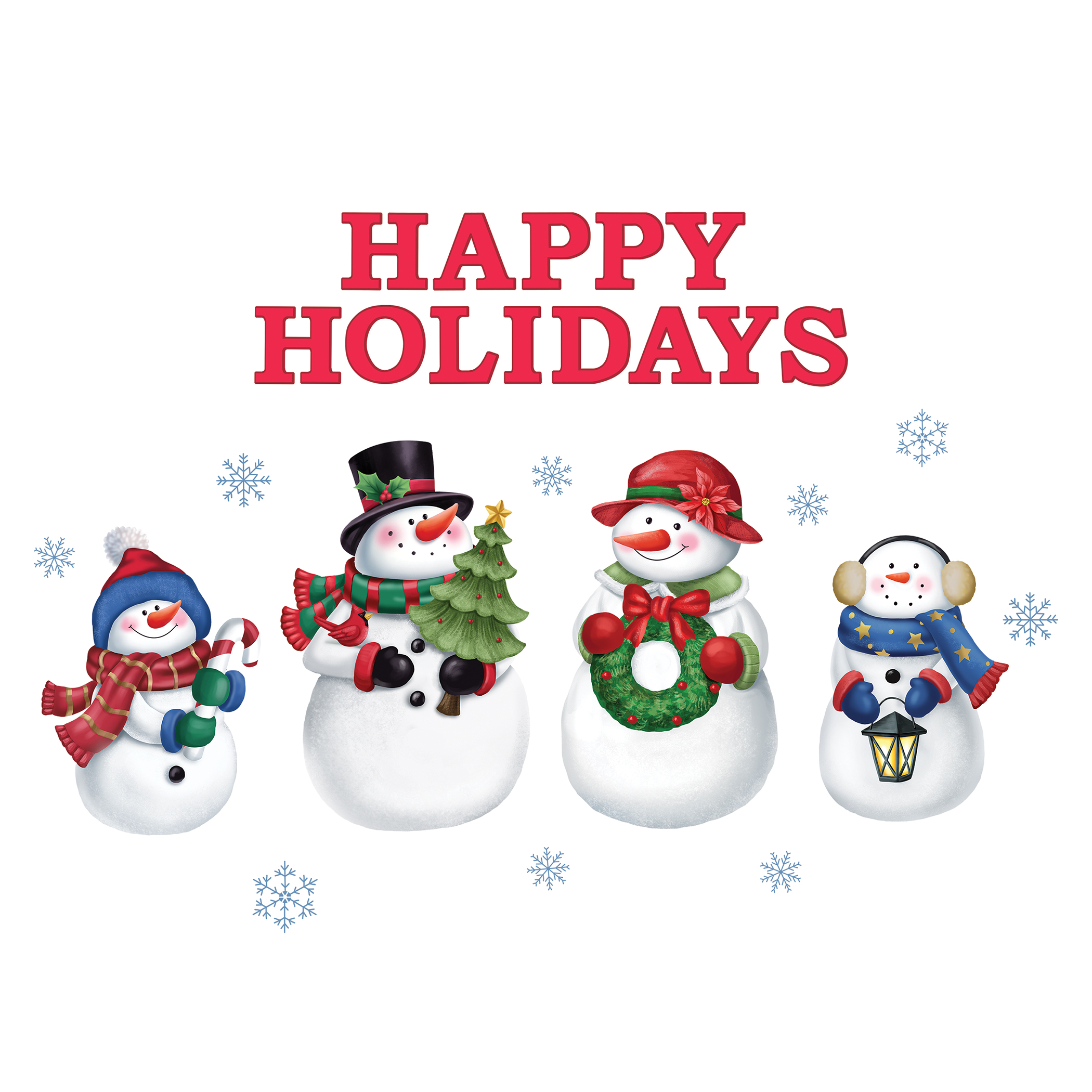 Happy Holidays Snowmen 26-Piece Garage Door Magnets White