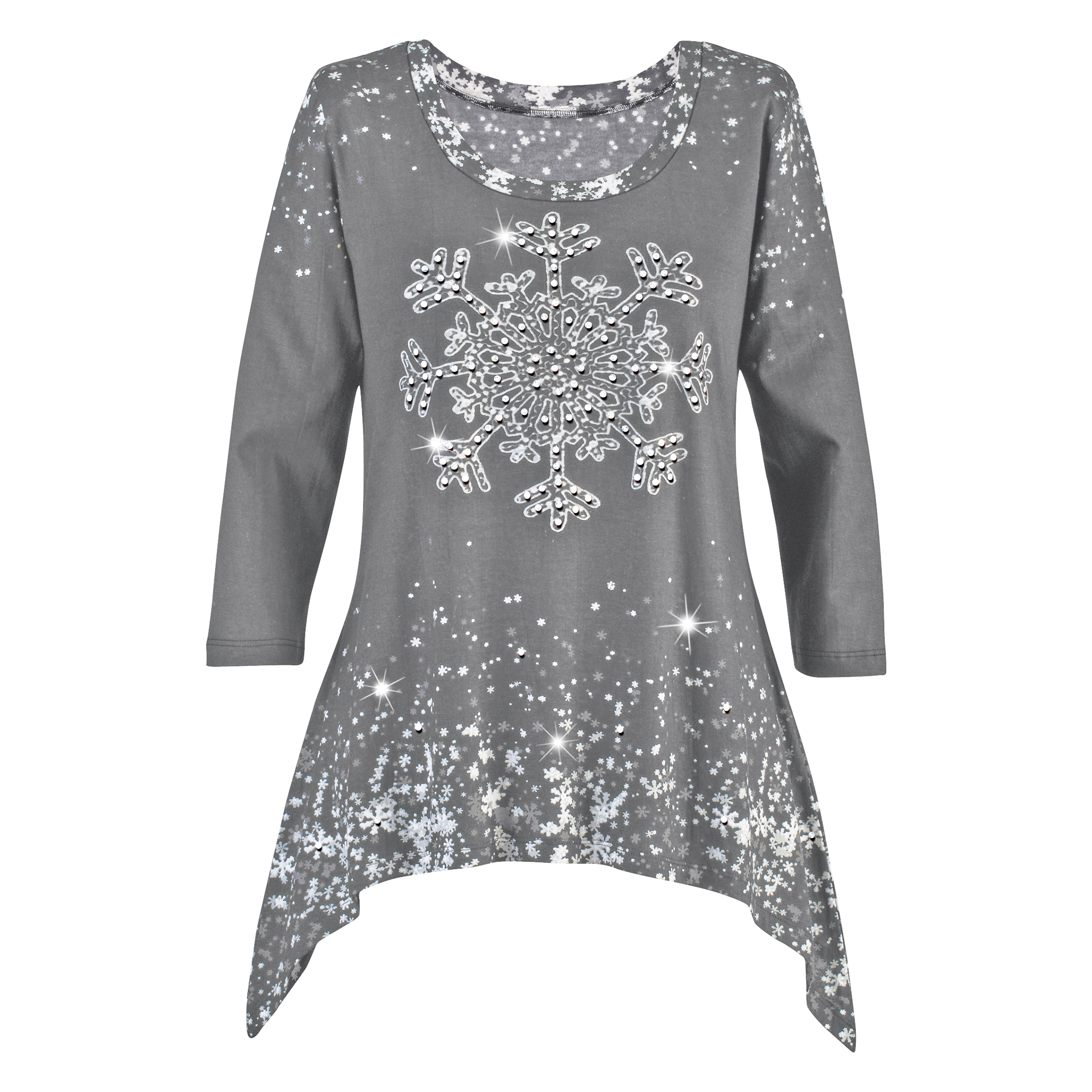 Sequin Detailed Snow Night Sharkbite Tunic