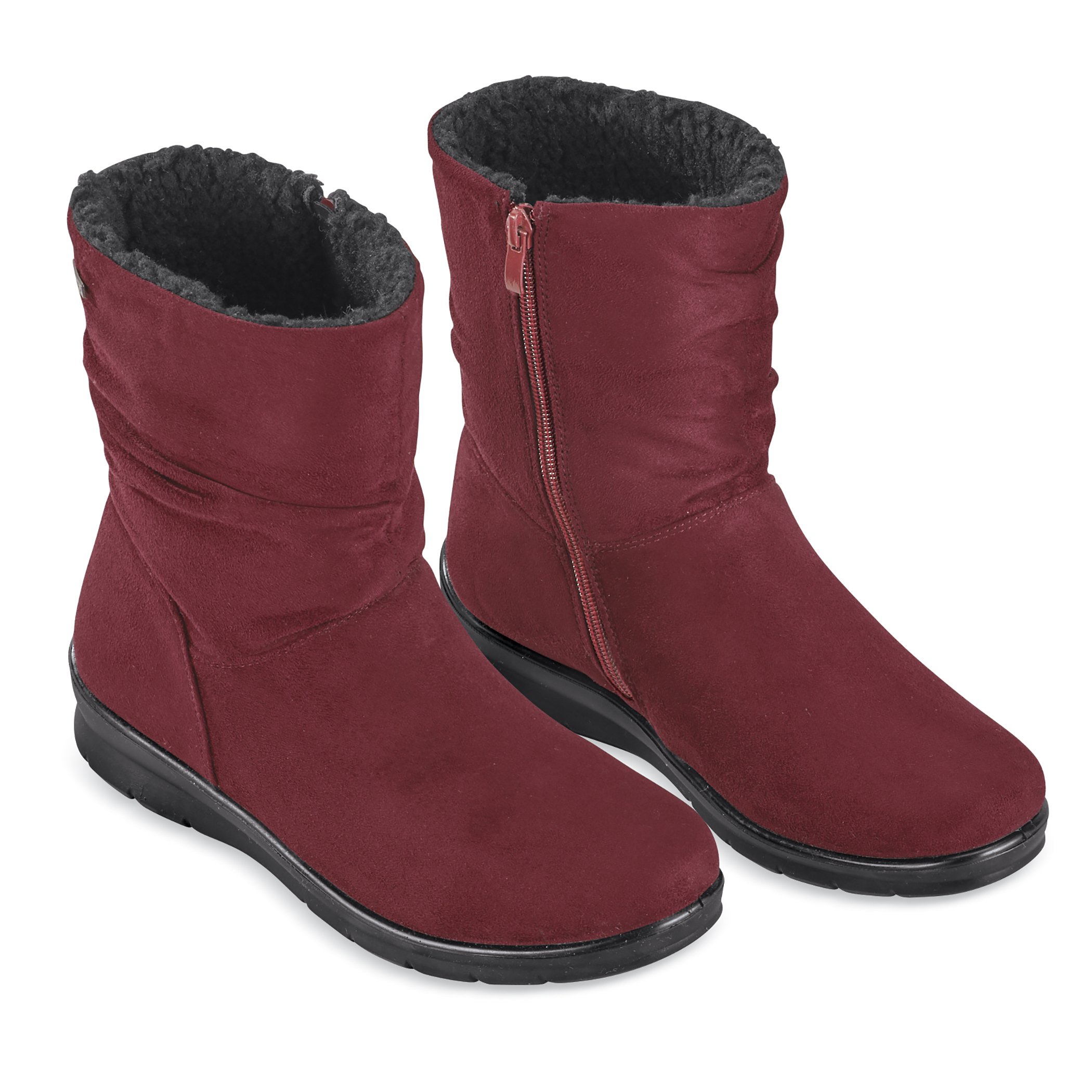 Faux Suede Zippered Scrunch Boots with Plush Lining - Picture 5 of 5