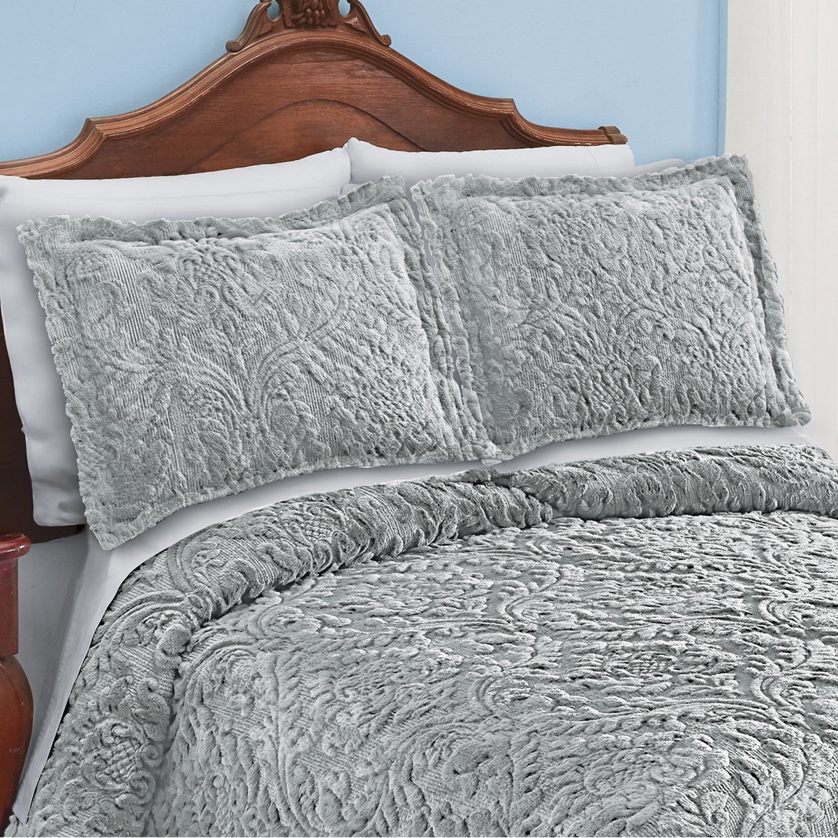 Cozy Textured Medallion Faux Fur Pillow Sham Collections Etc.