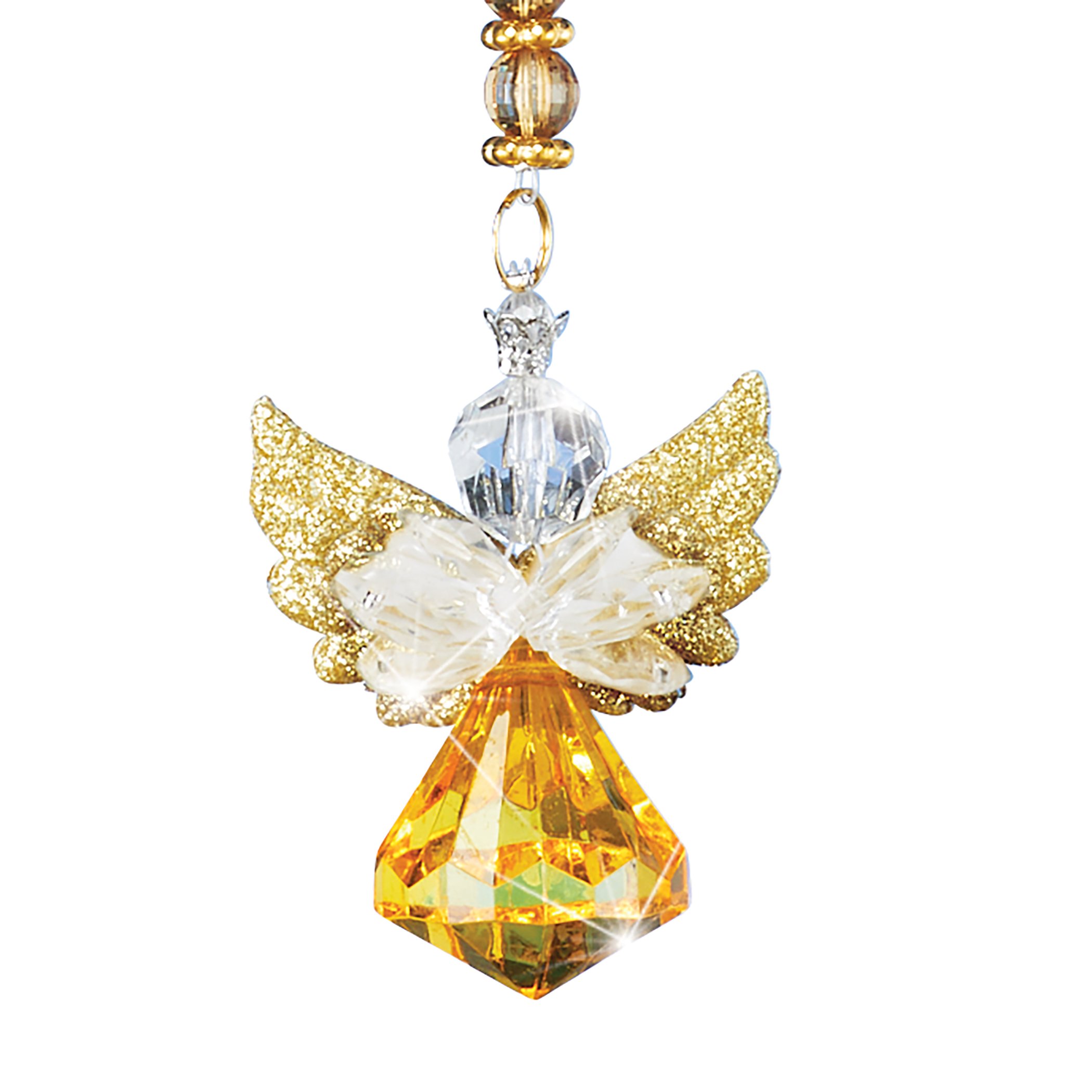 Intricately Crafted Beaded Angel Suncatcher