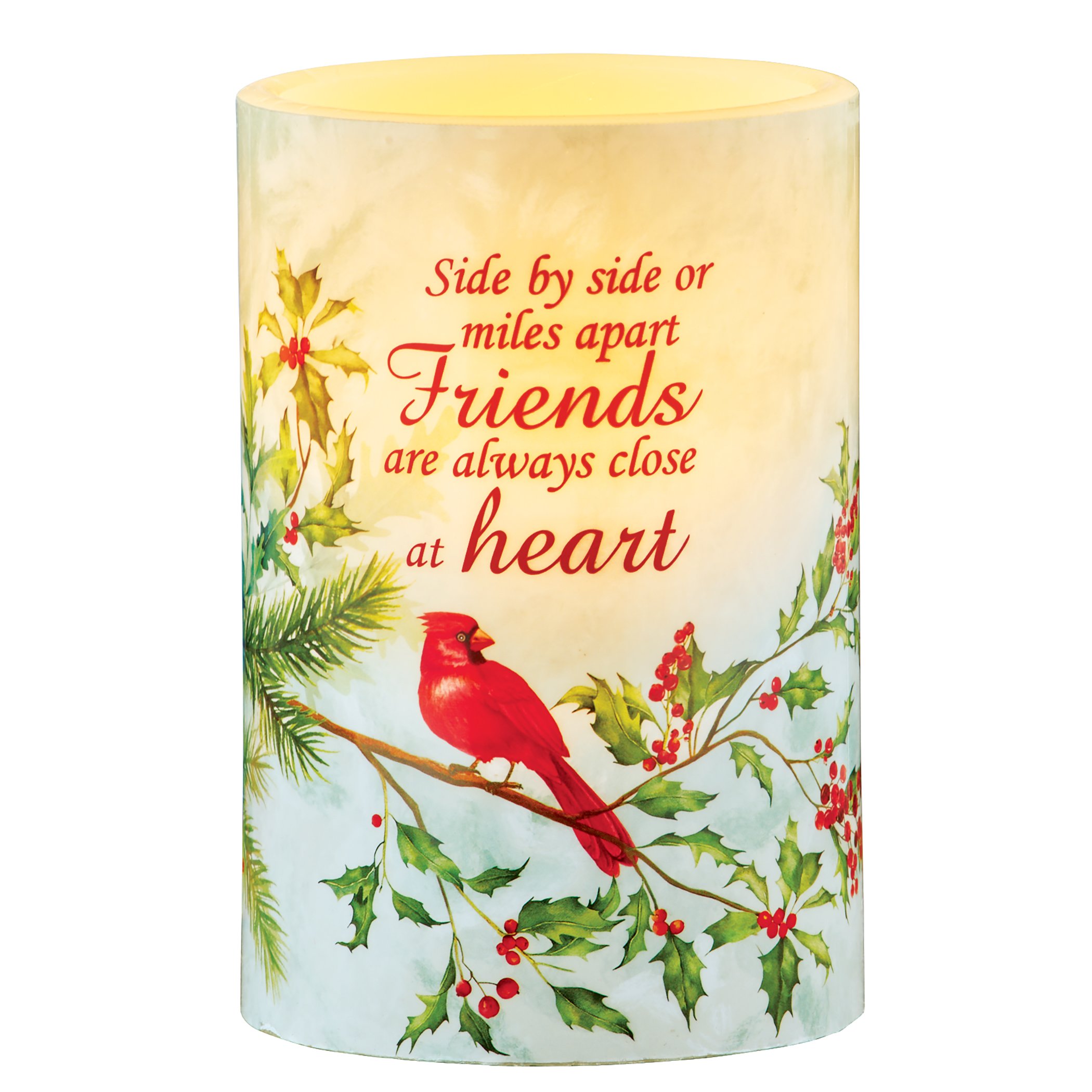 LED Lighted Cardinal Friend Tabletop Candle