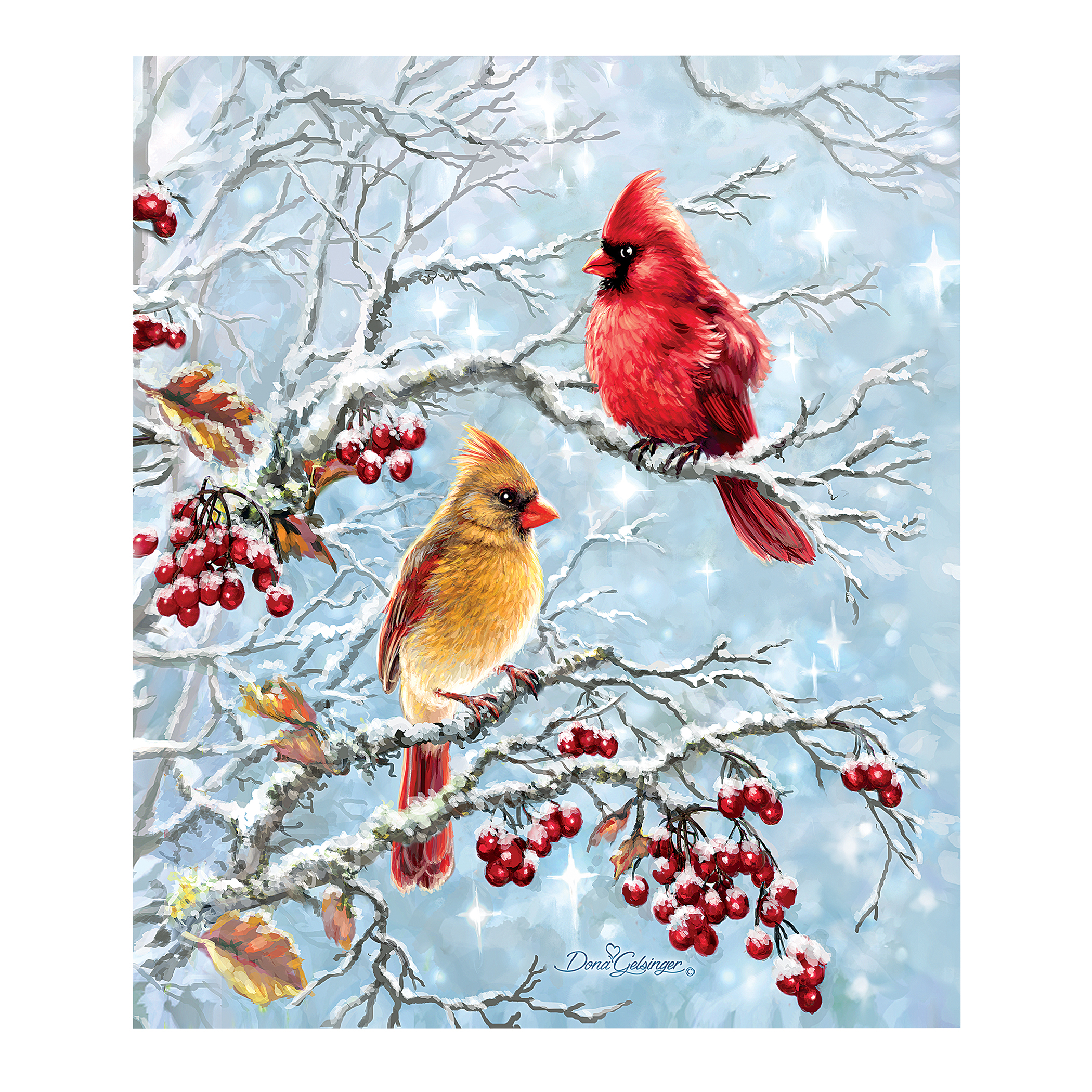 Winter Cardinals Holiday Kitchen Dishwasher Magnet