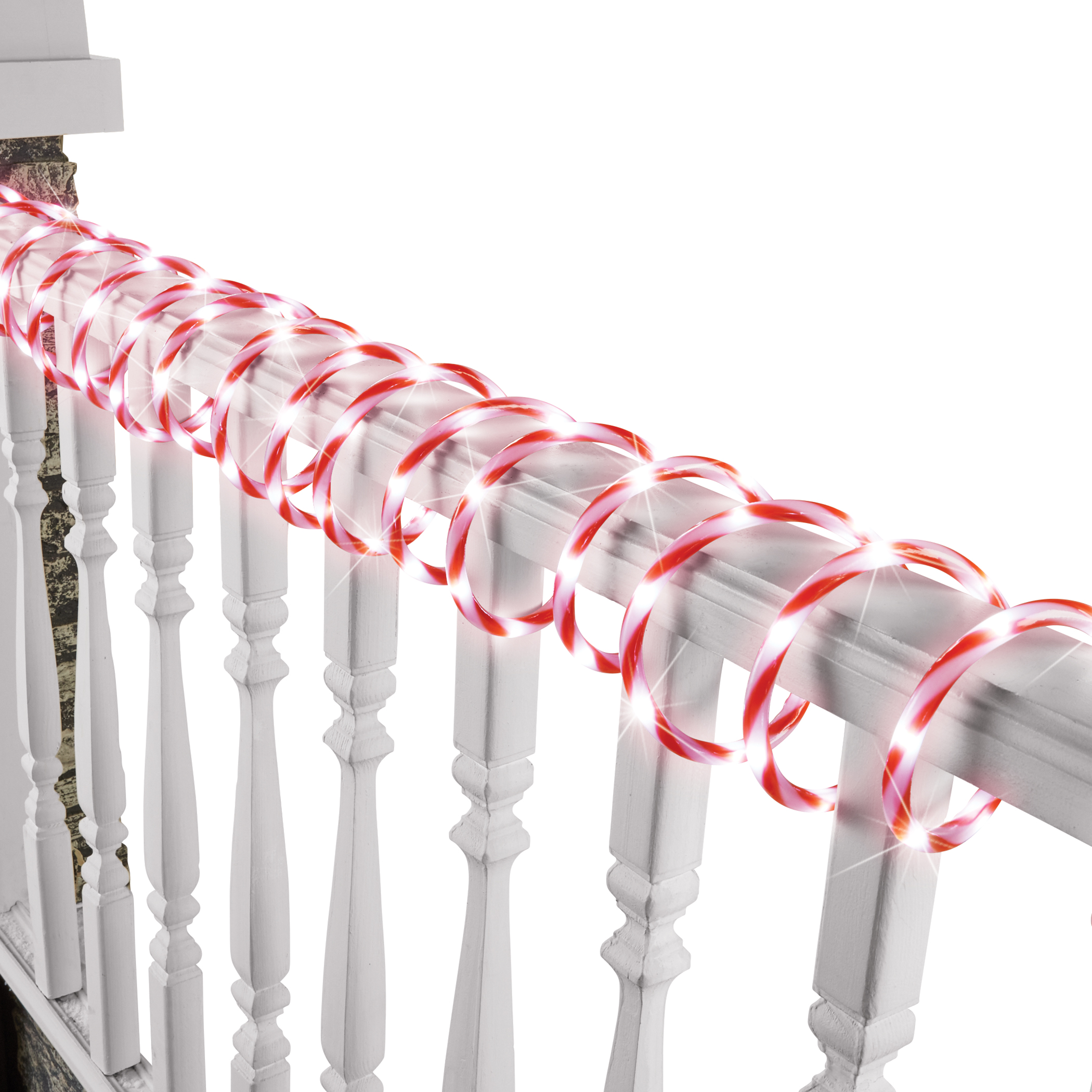 18FT Candy Cane Holiday Rope Light w/ 8 Lighting Functions NO SIZE