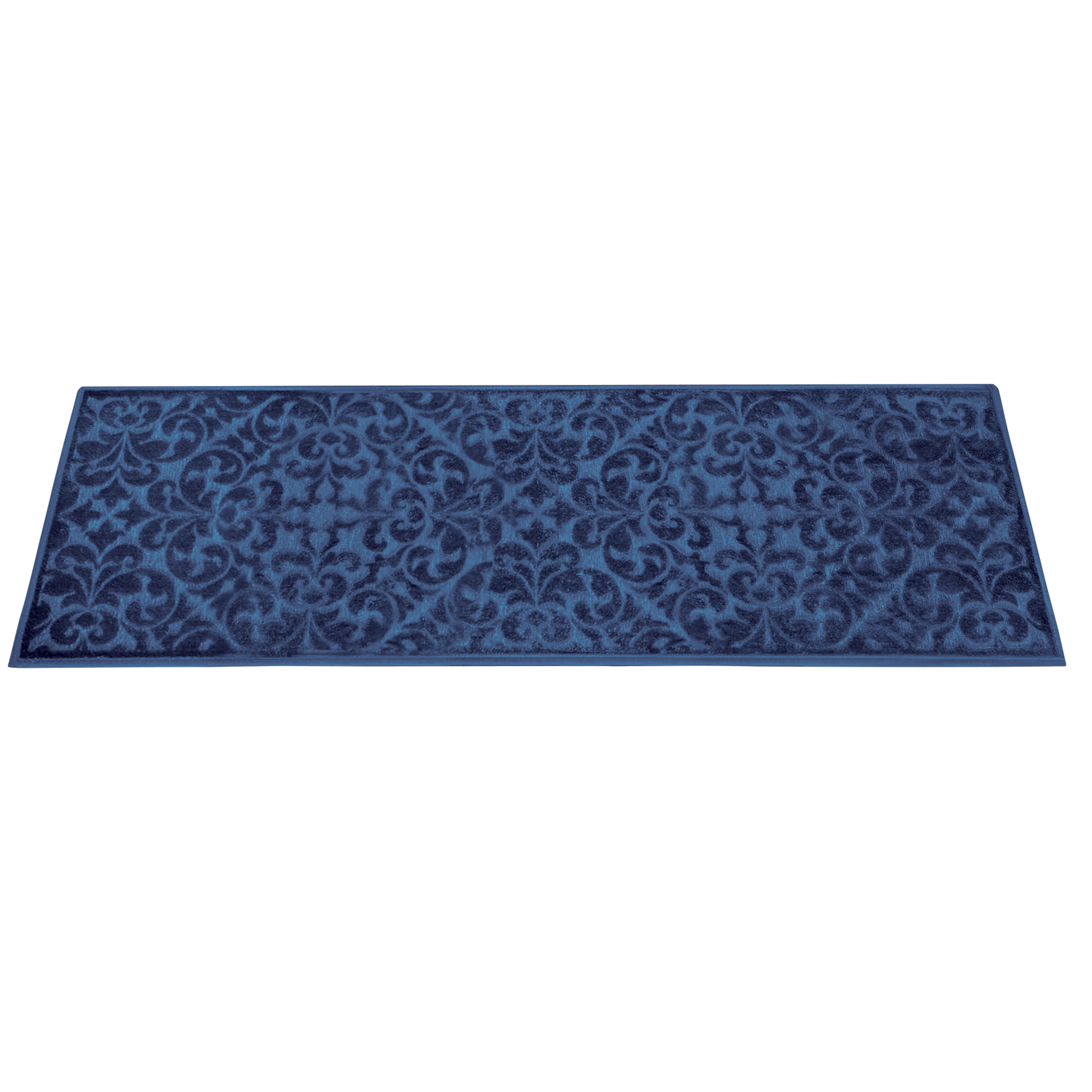 Myla Scrolling Geometric Design Accent Rug Navy 20" x 60"
