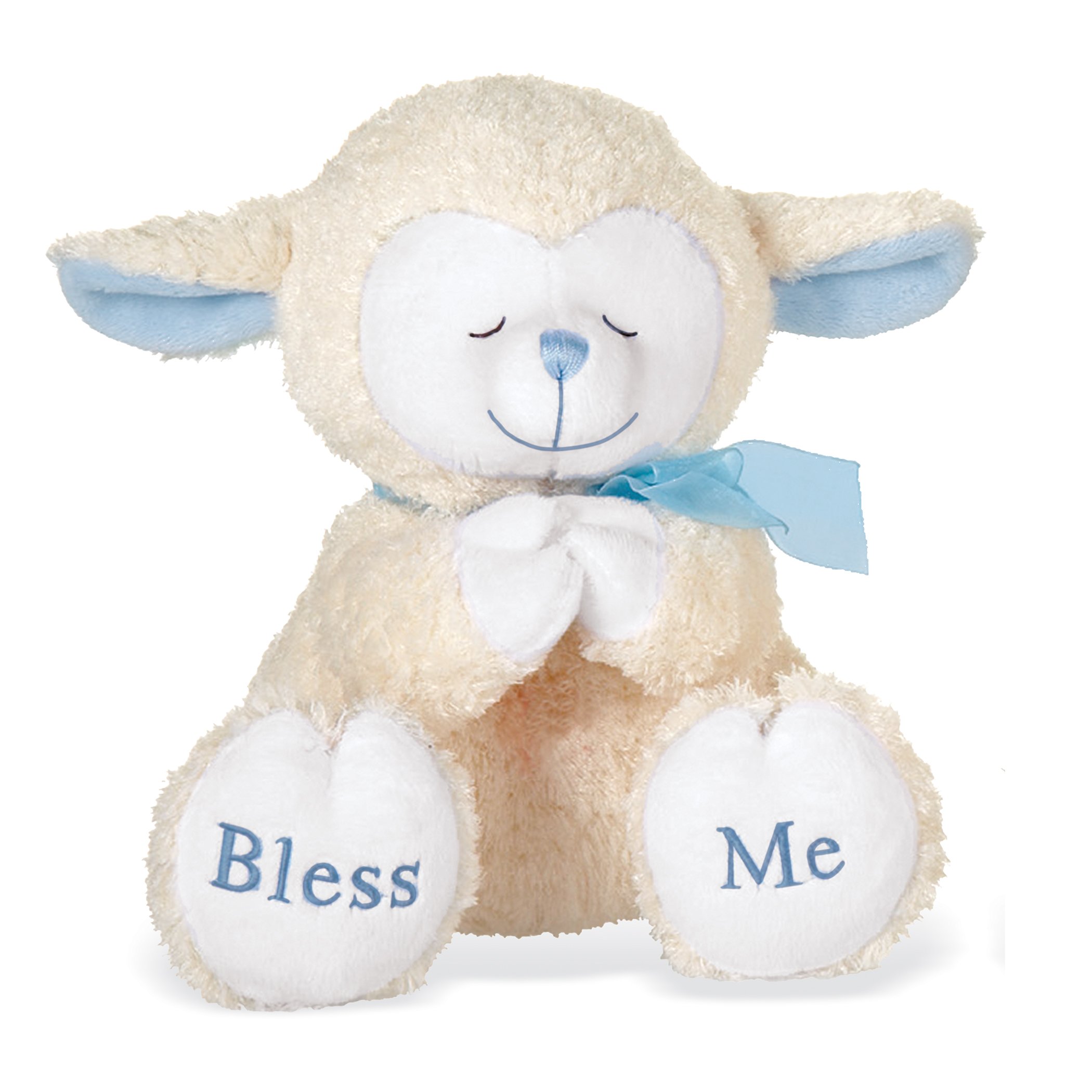 Musical Praying Embroidered Plush Lamb Blue