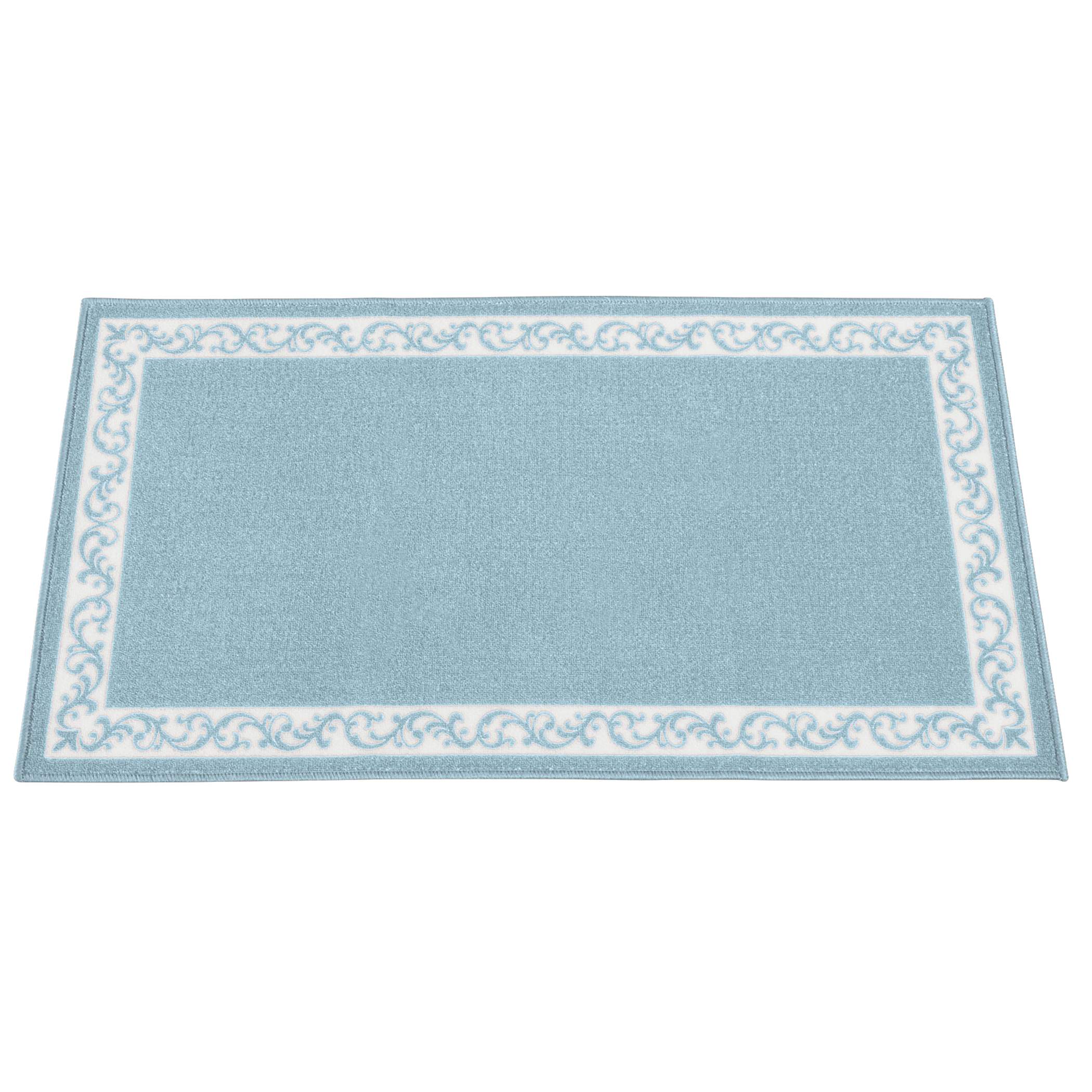 Scroll Border Printed 4-Foot Long Accent Rug