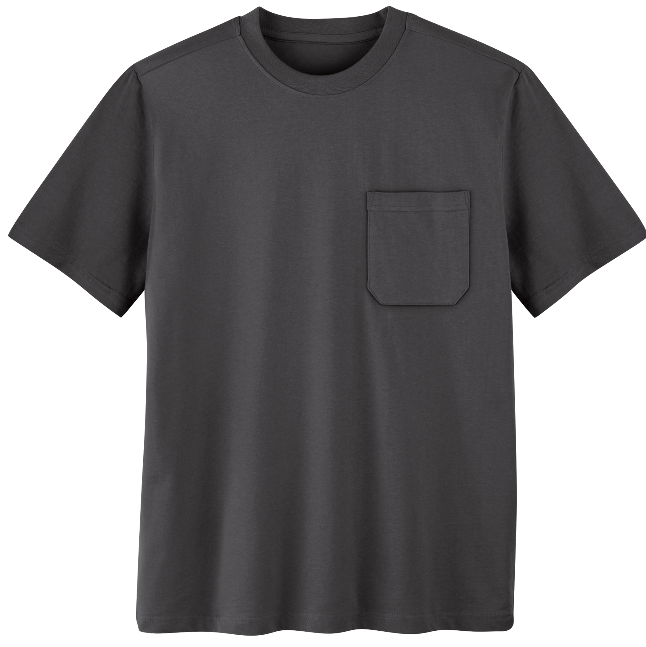 Men's Patch Pocket Crew Neck Short Sleeve T-Shirt XX-Large Mens Black