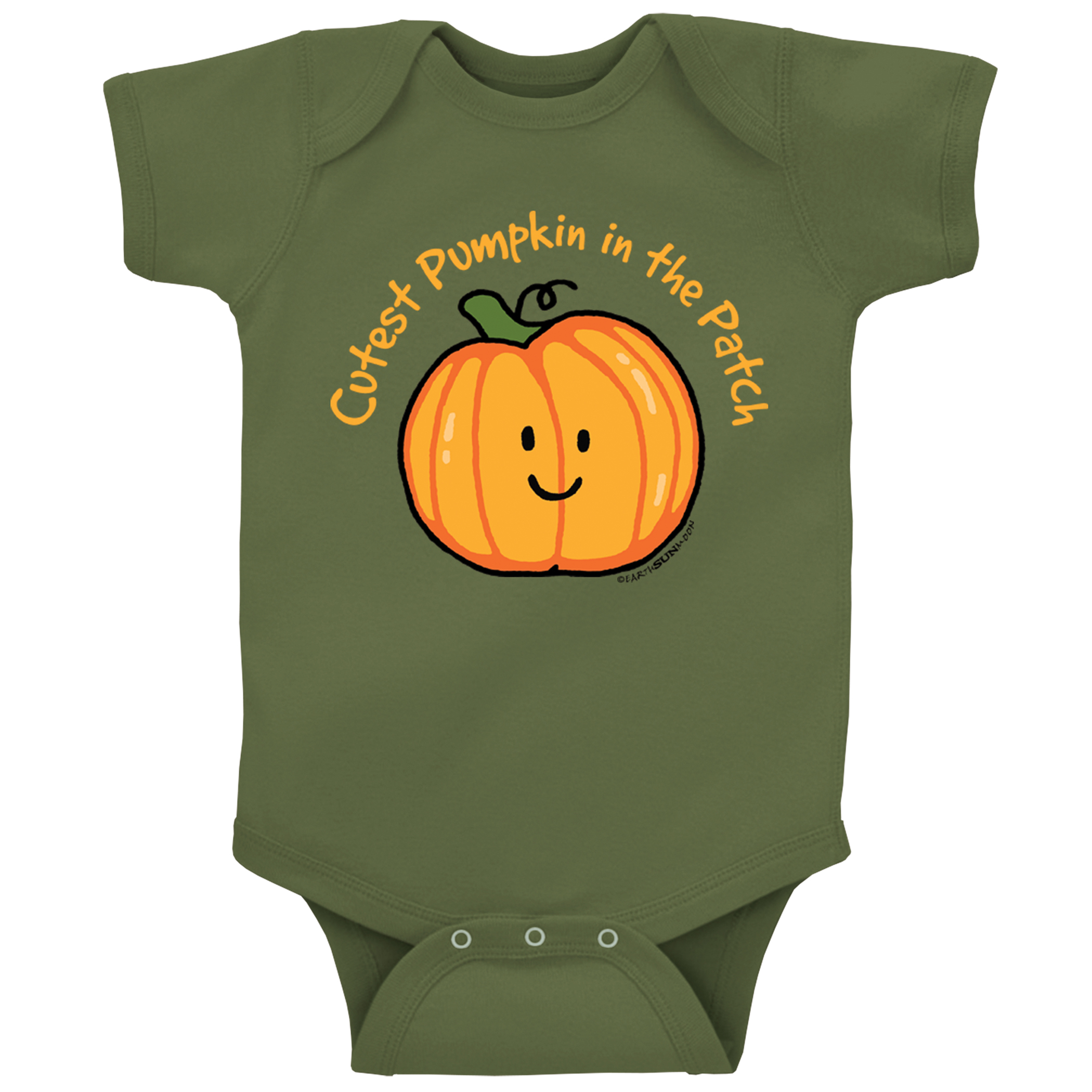 Cutest Pumpkin in the Patch Baby One Piece Outfit 3-6 mos Military Green