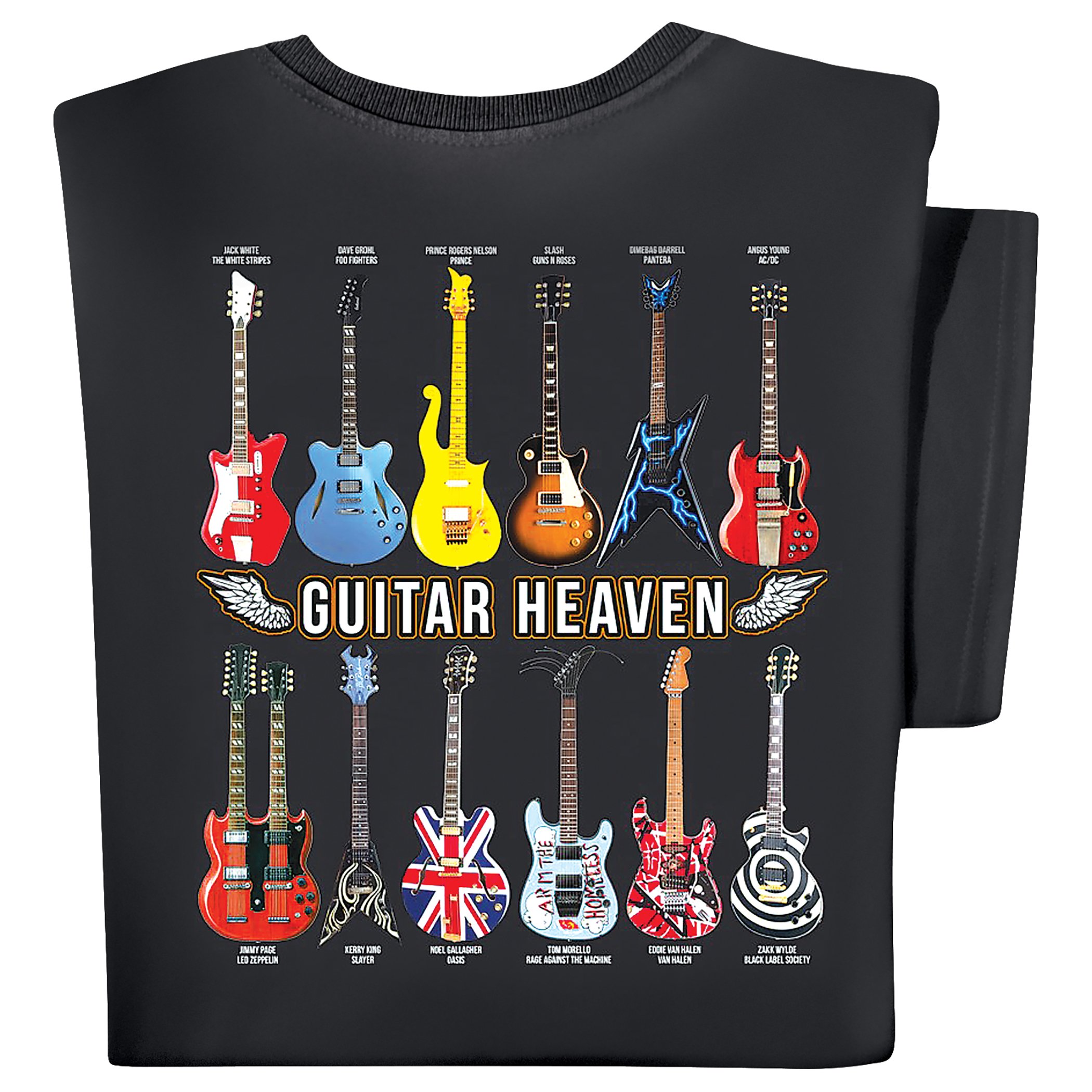 Guitar Heaven Short Sleeve Graphic T-Shirt Large Black