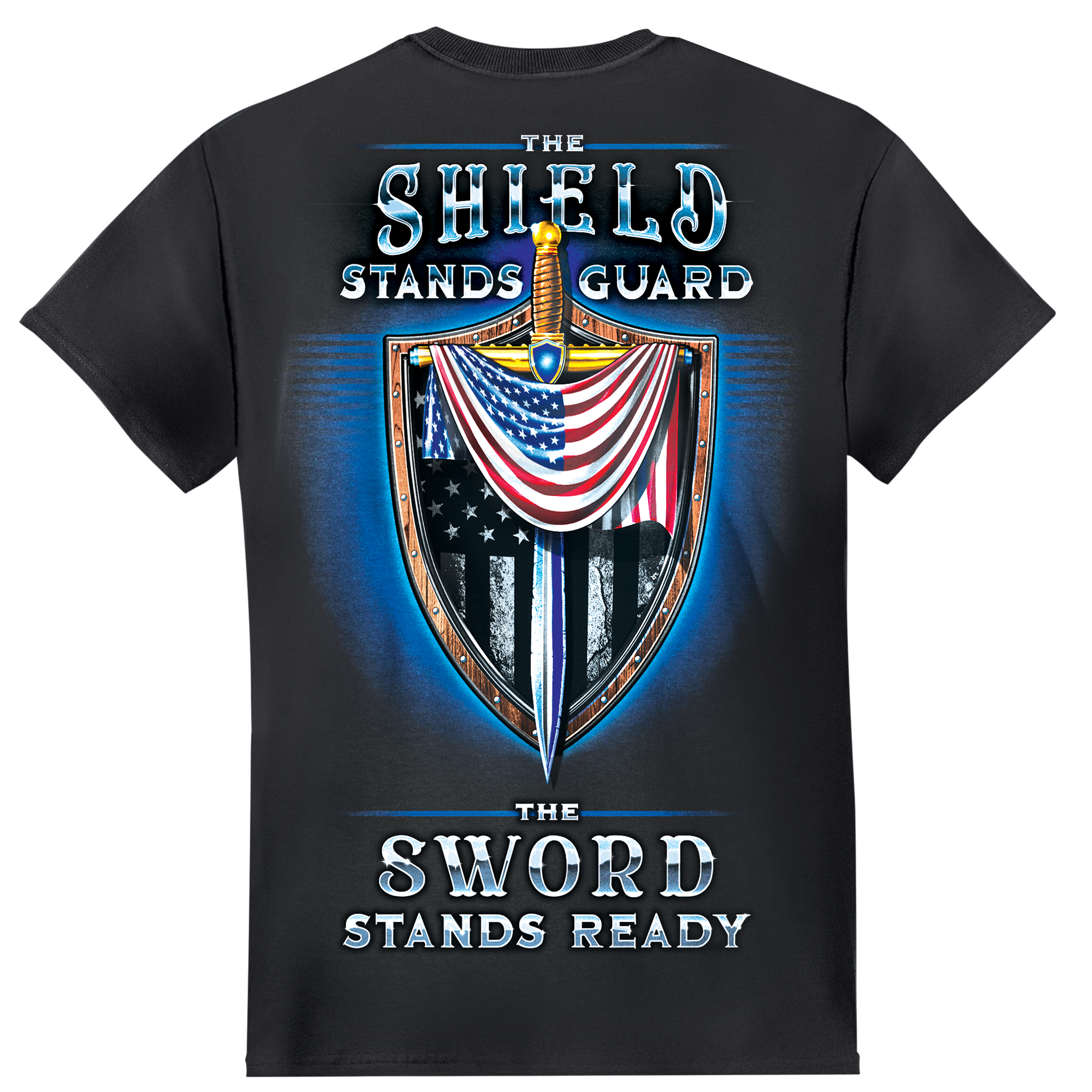 Shield & Sword Patriotic Law Enforcement Graphic Tee