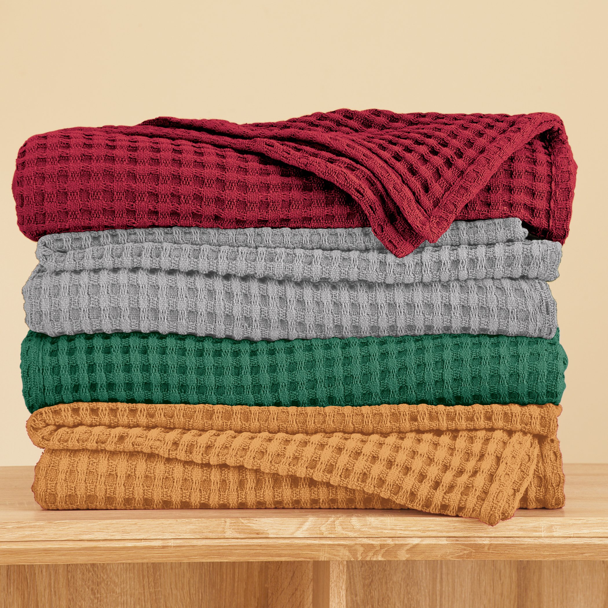 All Seasons Waffle Weave Cotton Blanket - Picture 3 of 13