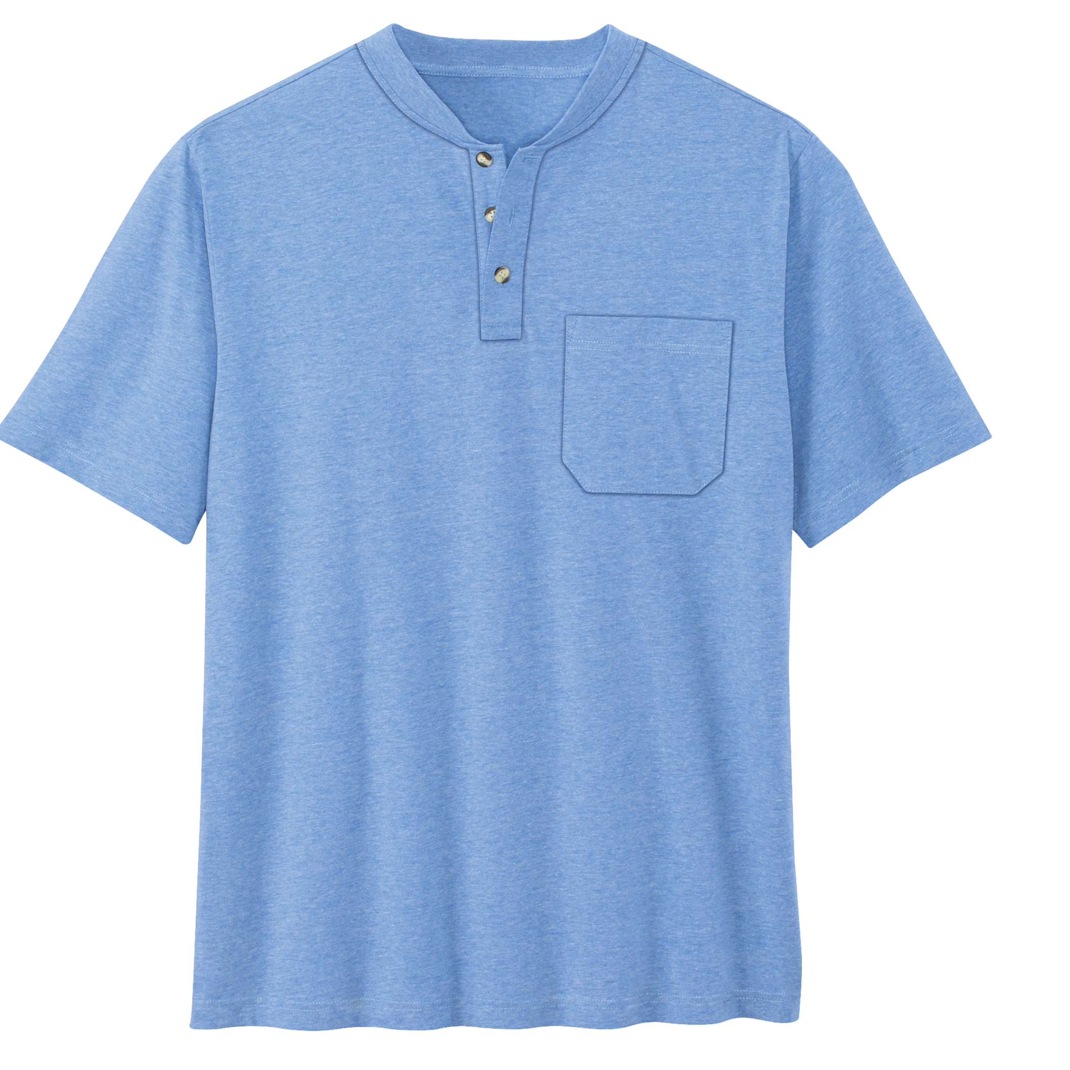 Men's Short Sleeve Patch Pocket Henley Tee