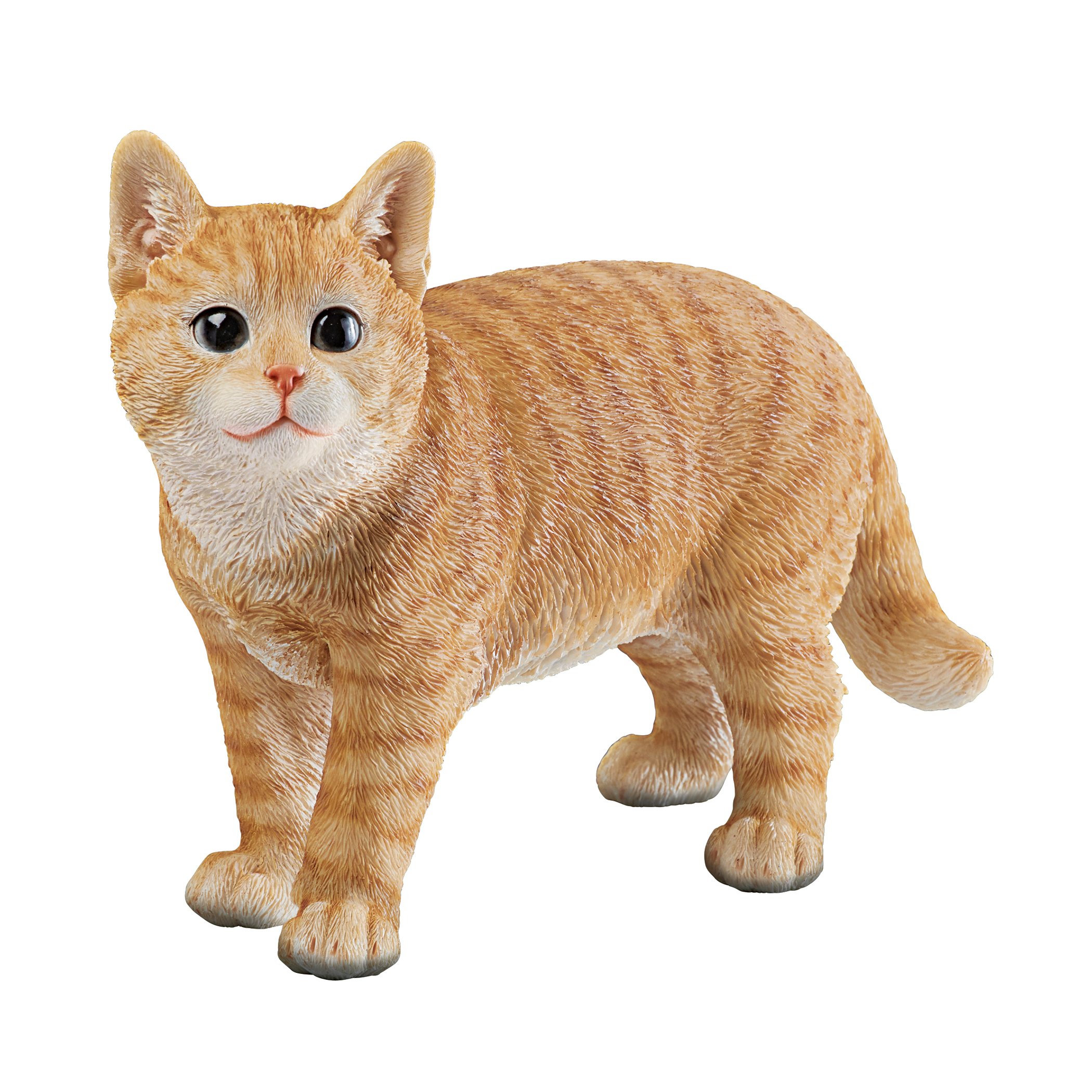 Hand-Painted Standing Kitty Decorative Statue NO SIZE Orange Tabby Cat
