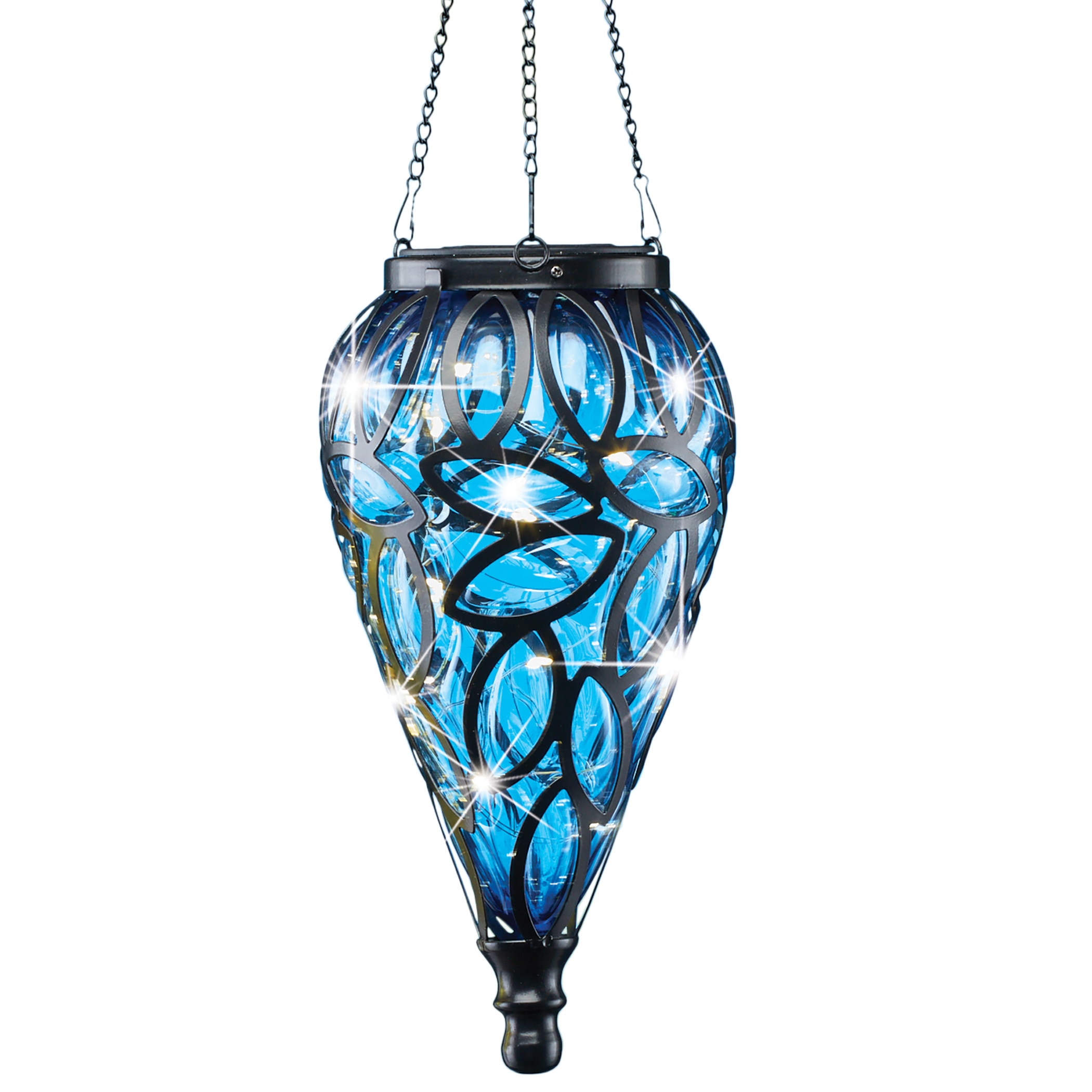 Elegant Modern Teardrop Solar Lighted Hanging Lanterns