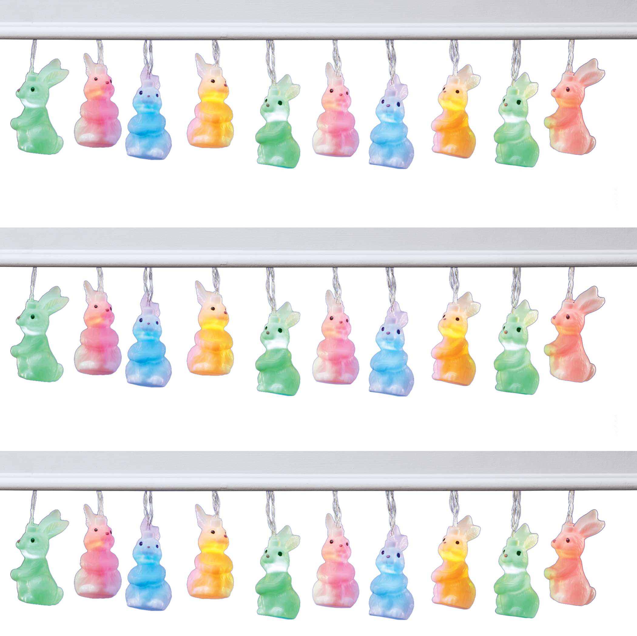 LED Lighten 10 Bunny Colored String Lights NO SIZE