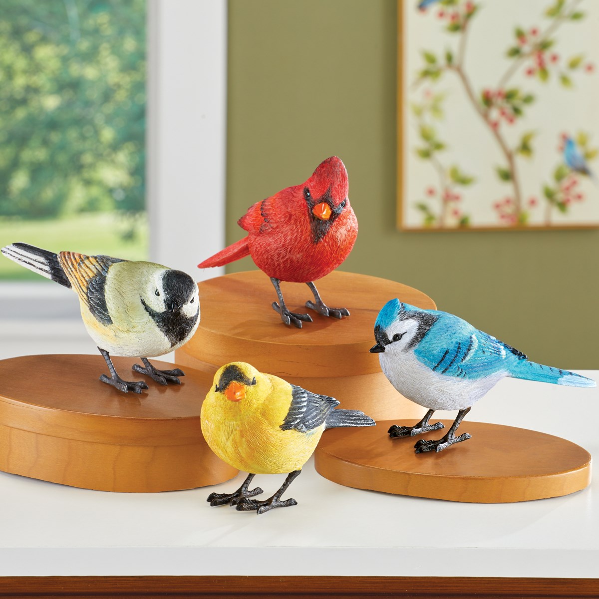 HandPainted Realistic Bird Sitters Set of 4 Collections Etc.