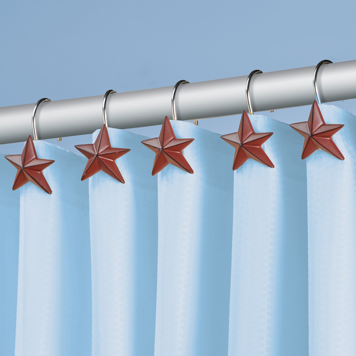 Primitive Country Star Shower Curtain Hooks, 12ct. Collections Etc.