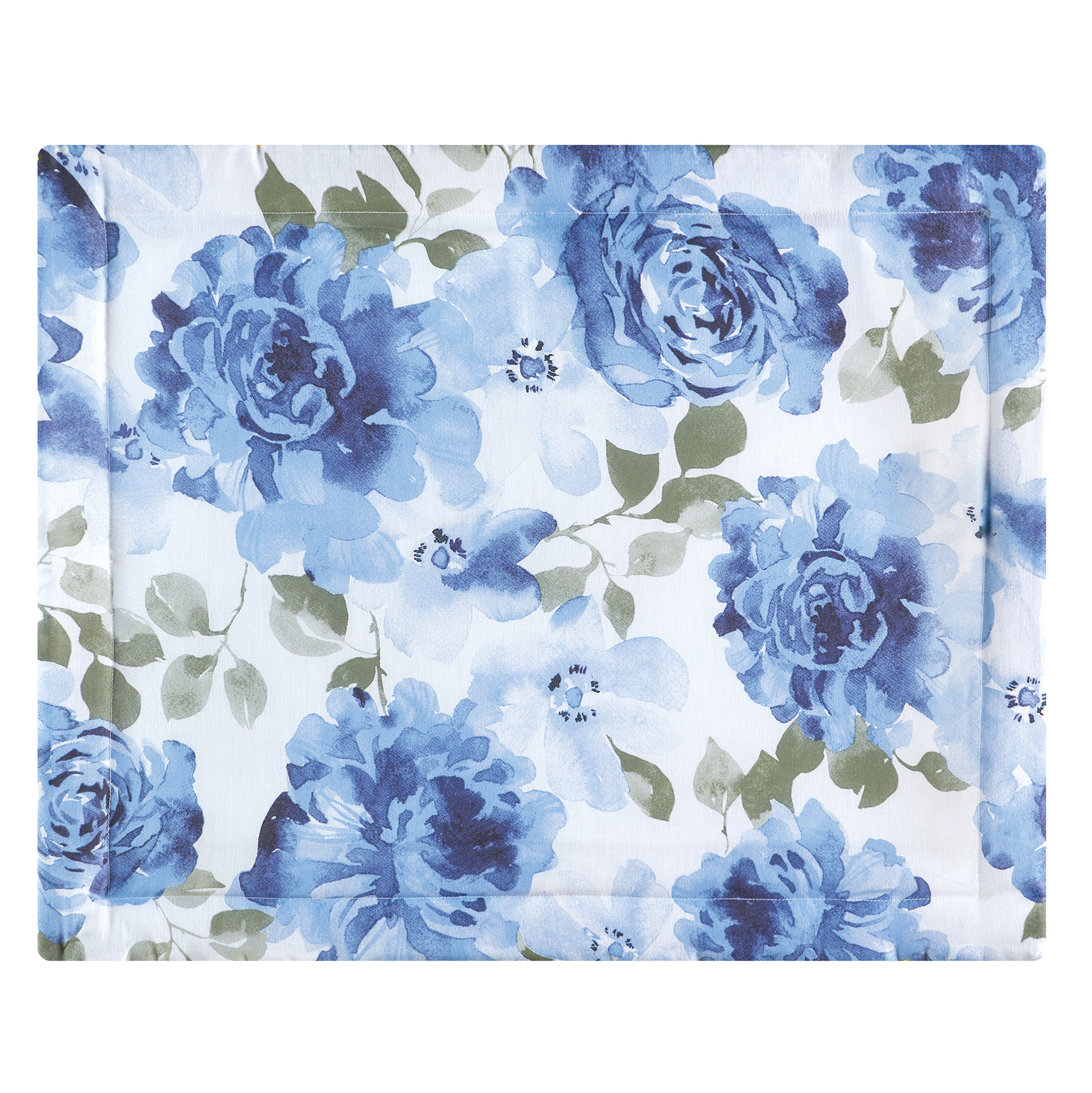Lila Blue Floral Design Pillow Sham Blue Sham
