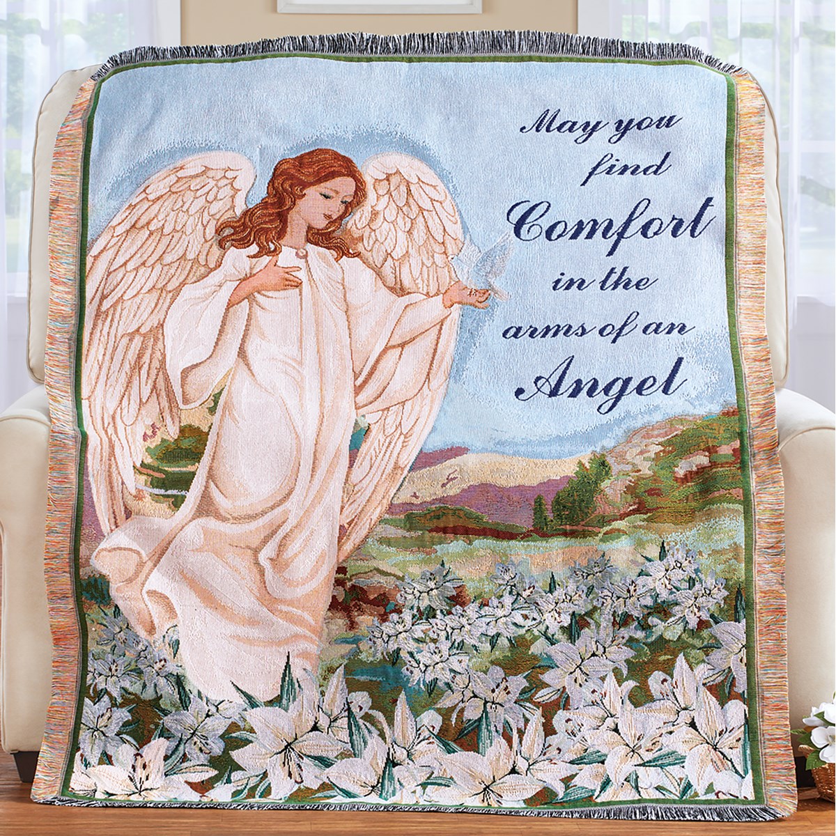 May You Find Comfort in the Arms of an Angel Throw Collections Etc.