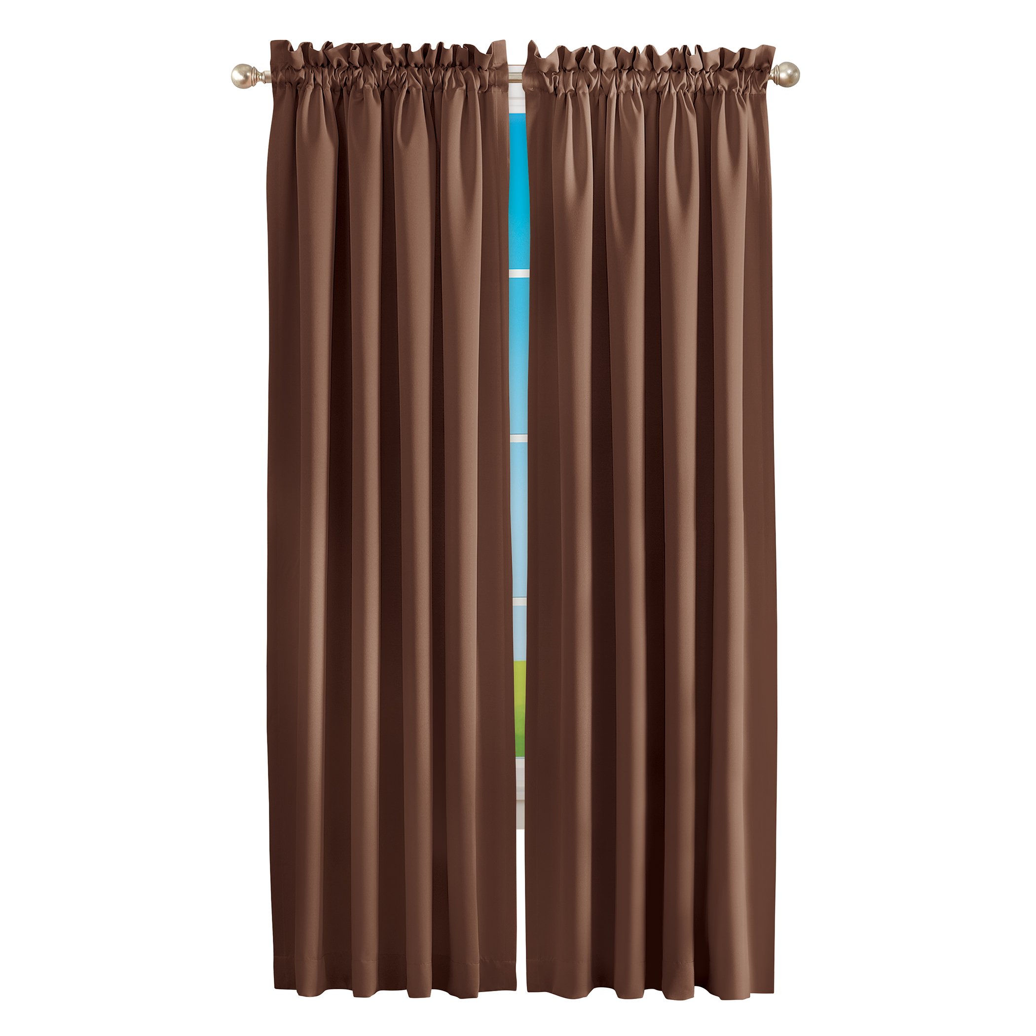 Madison Room-Darkening Solid Color Curtains 54" x 84" Chocolate, 54" x 84"