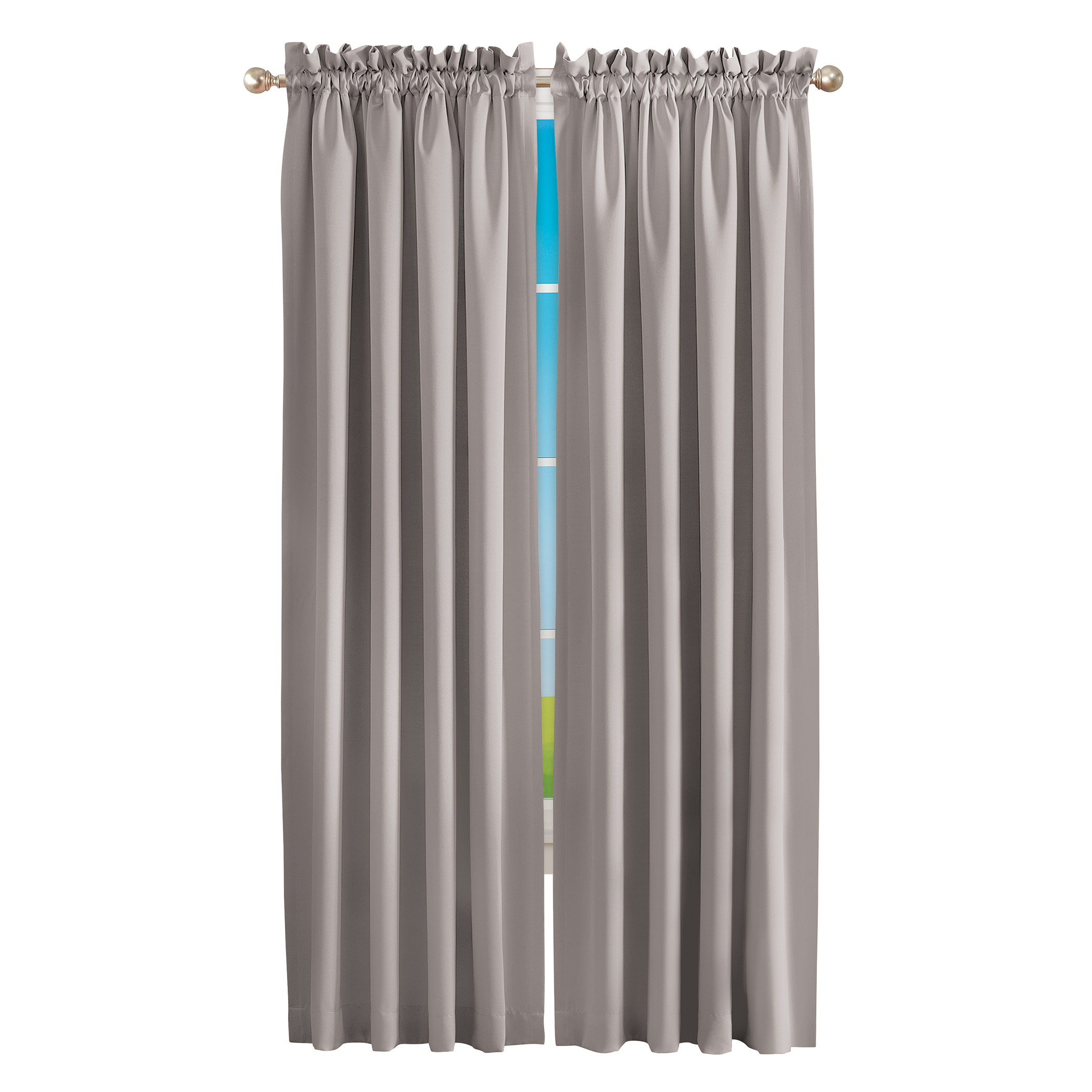Madison Room-Darkening Solid Color Curtains 54" x 84" Grey, 54" x 84"