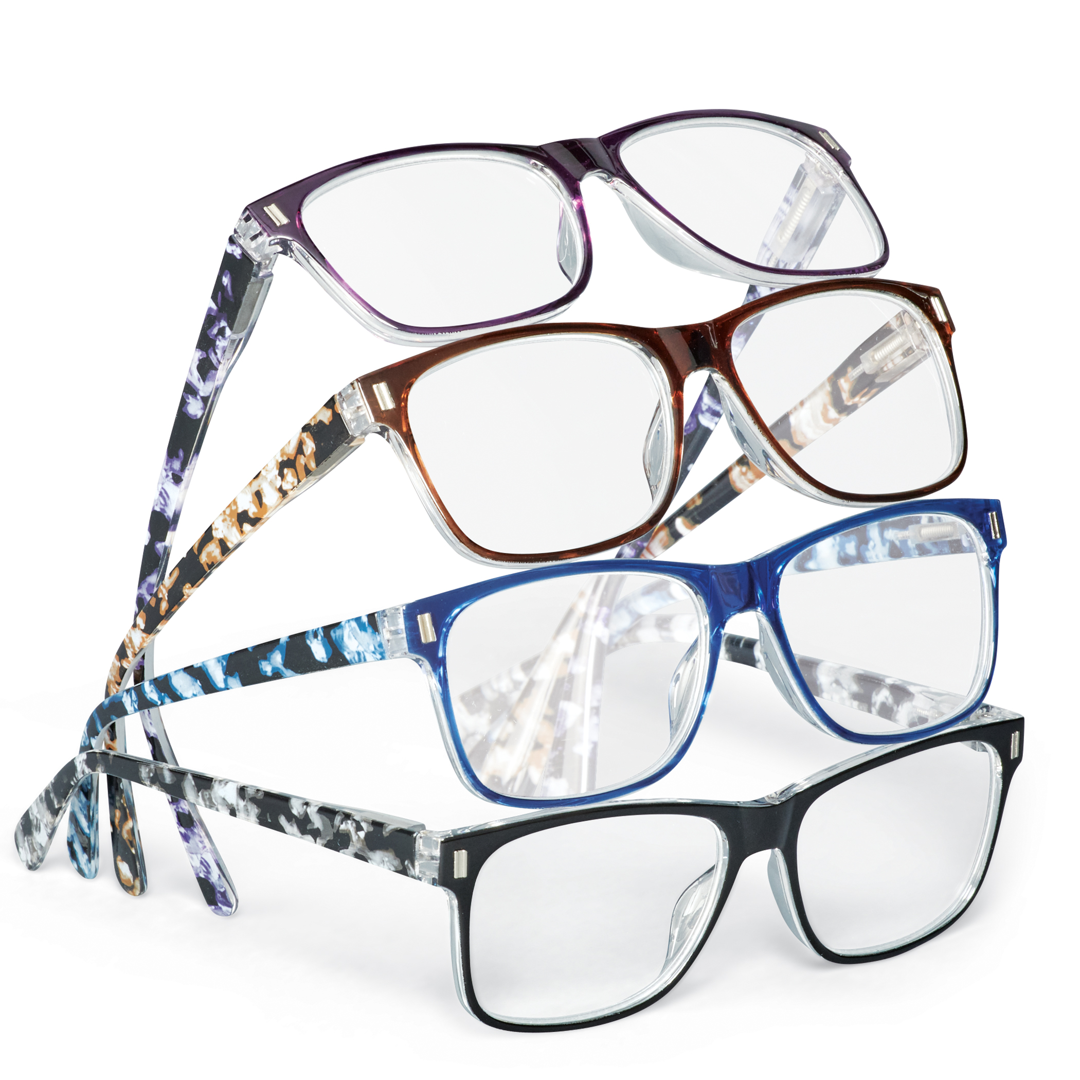 Classic Tortoiseshell Colored Readers - Set of 4 2.50X Multi