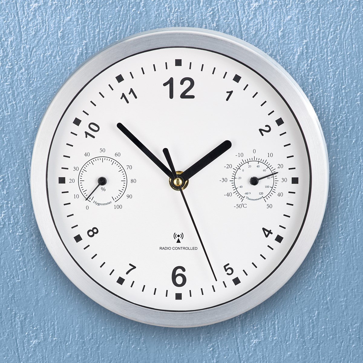 Atomic Wall Clock with Temperature and Humidity | Collections Etc.