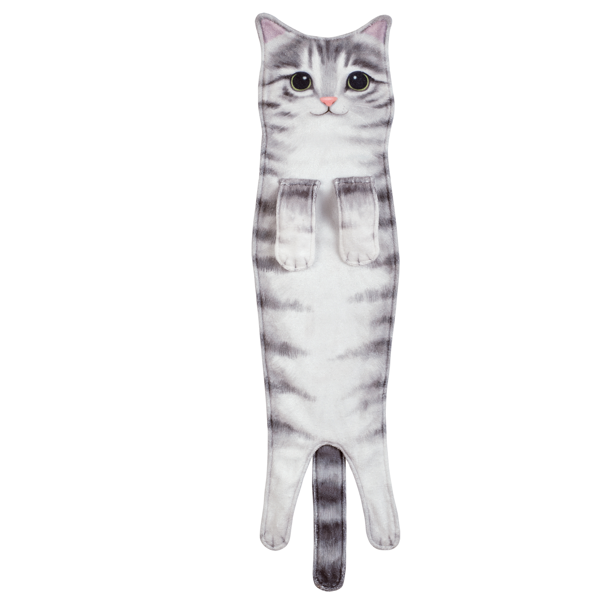 Adorable Cat-Shaped Hanging Kitchen Towel Gray