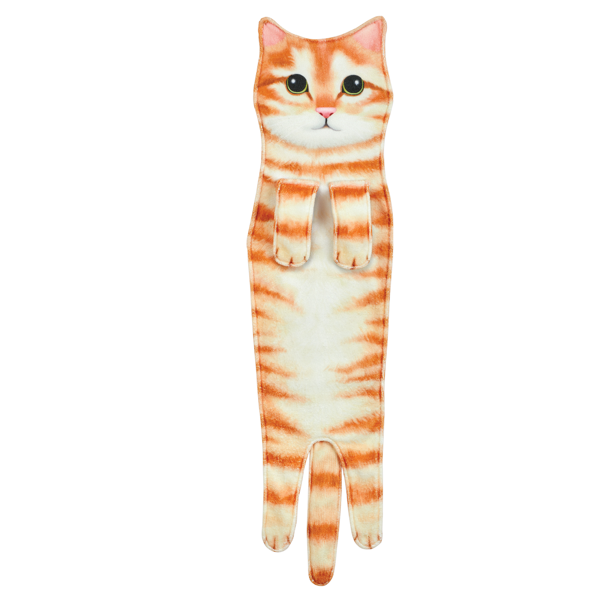 Adorable Cat-Shaped Hanging Kitchen Towel Orange Tabby