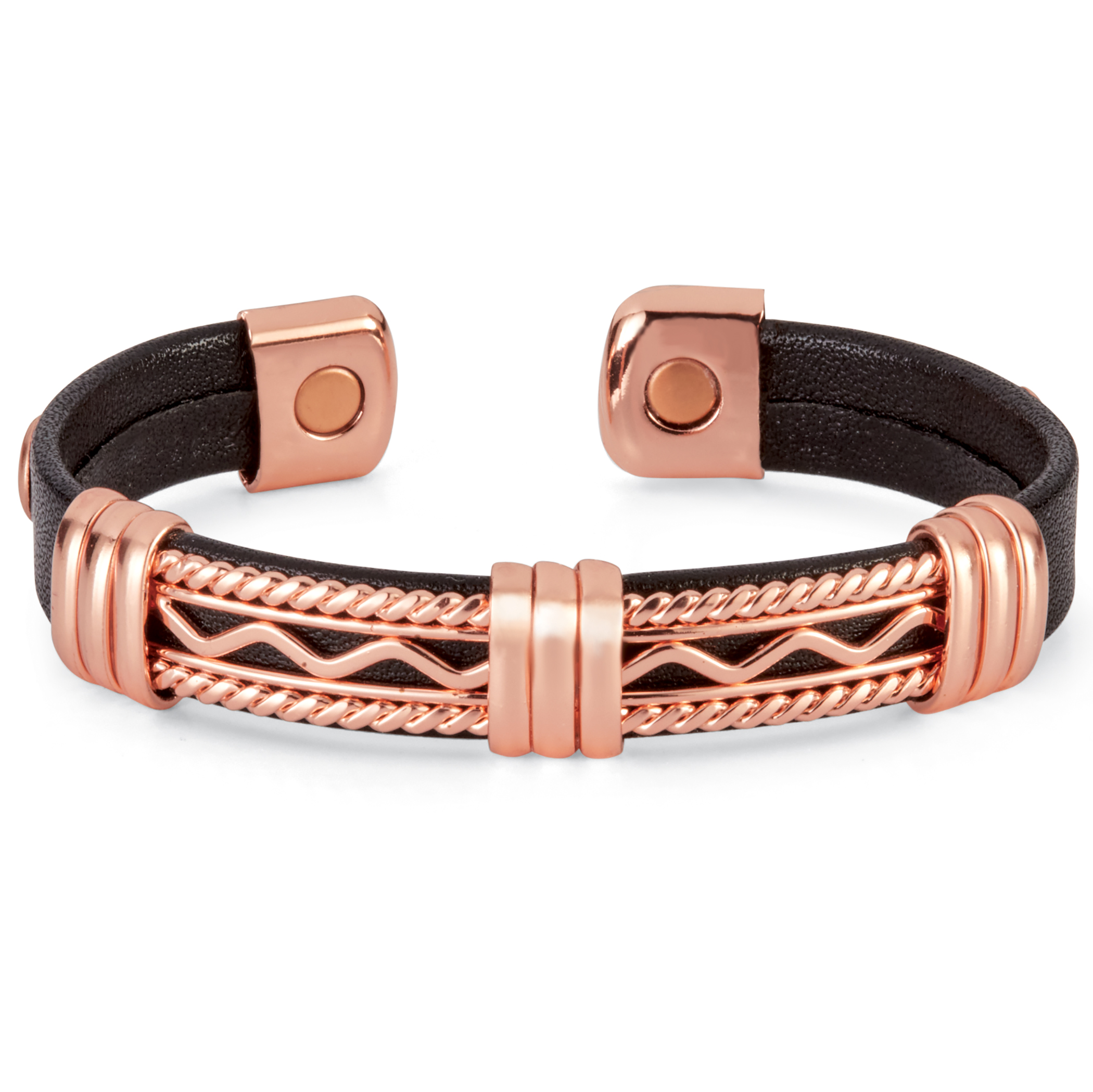 Stylish Mixed Media Magnetic Copper Therapeutic Bracelet