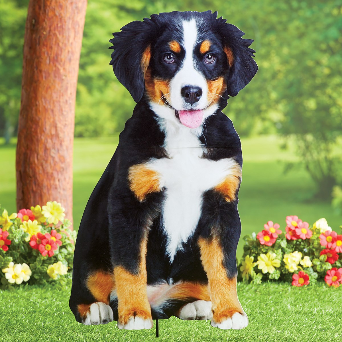 Realistic Bernese Mountain Dog Outdoor Garden Stake | Collections Etc.
