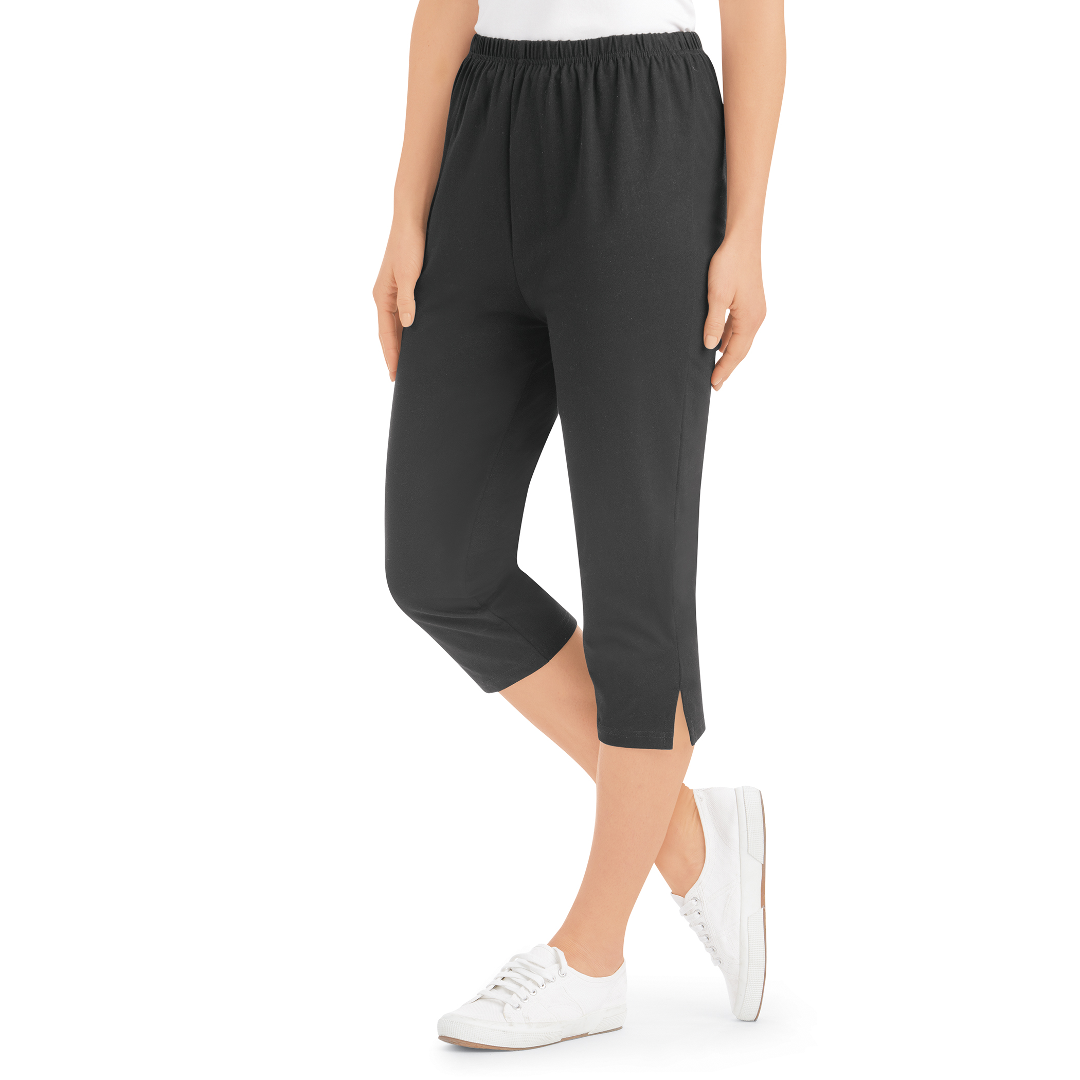 Comfortable Elasticized Waistband Capris Leggings