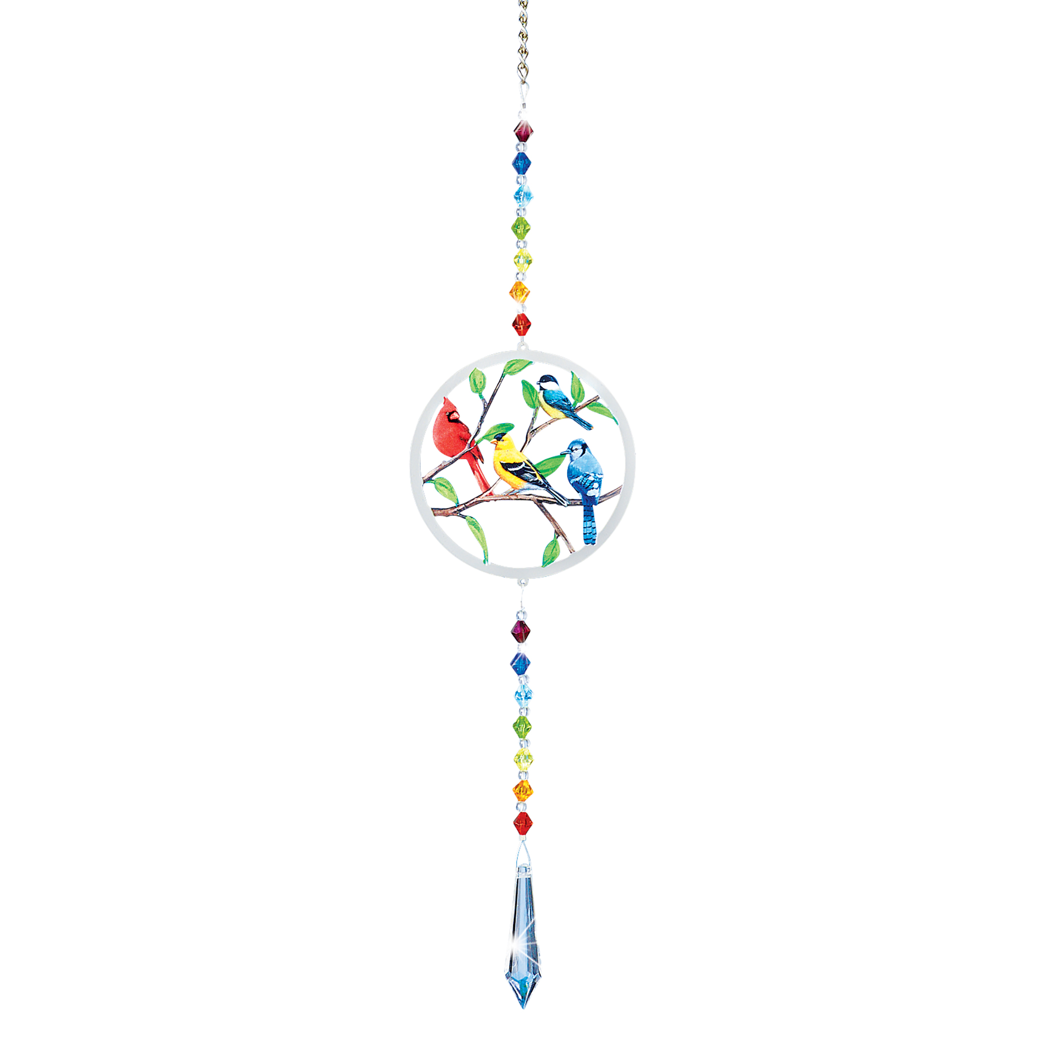 Charming Colorful Songbirds Hanging Suncatcher