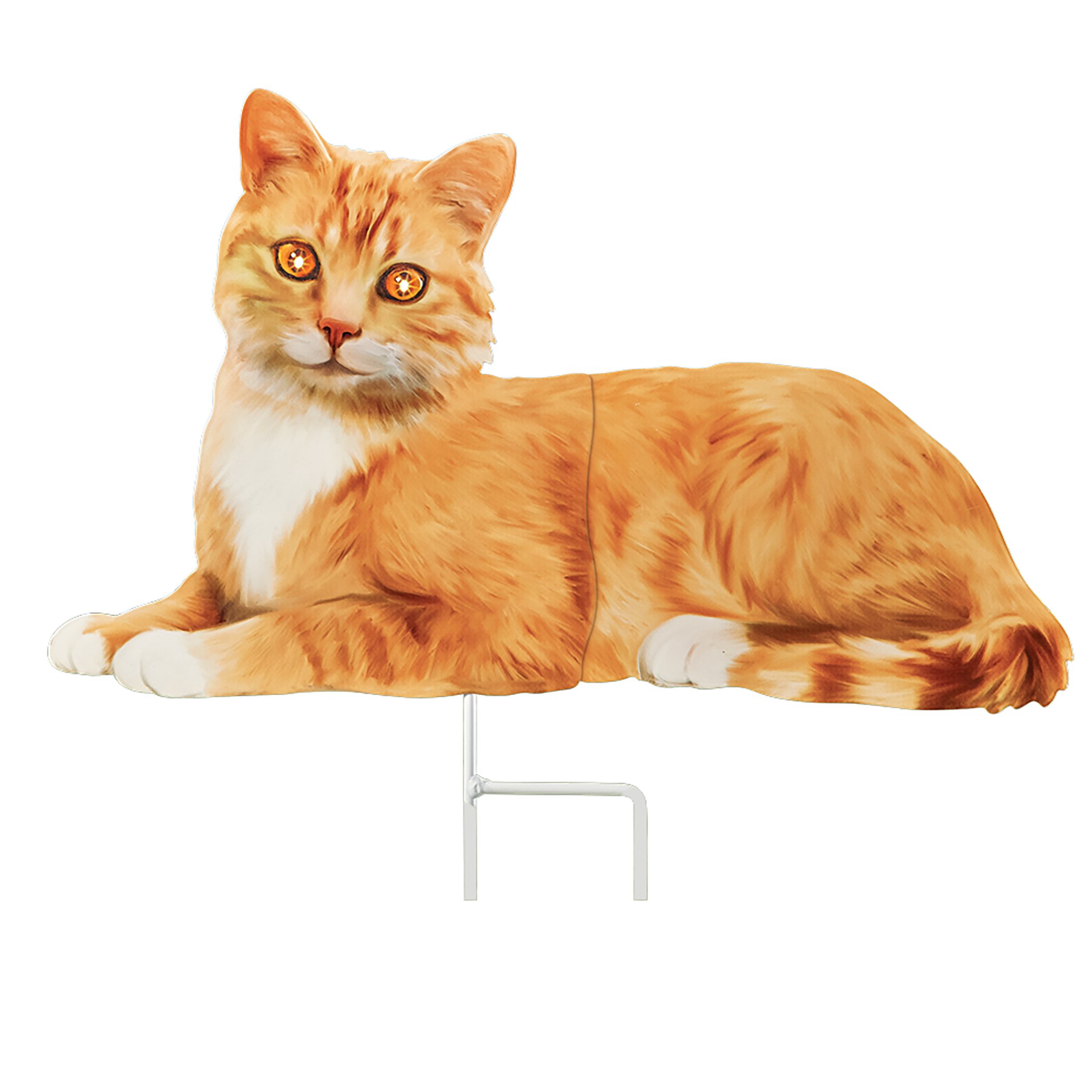 Collections Etc Realistic Cat with Solar Powered Eyes Outdoor Garden Stake Gray - Bild 3 von 6