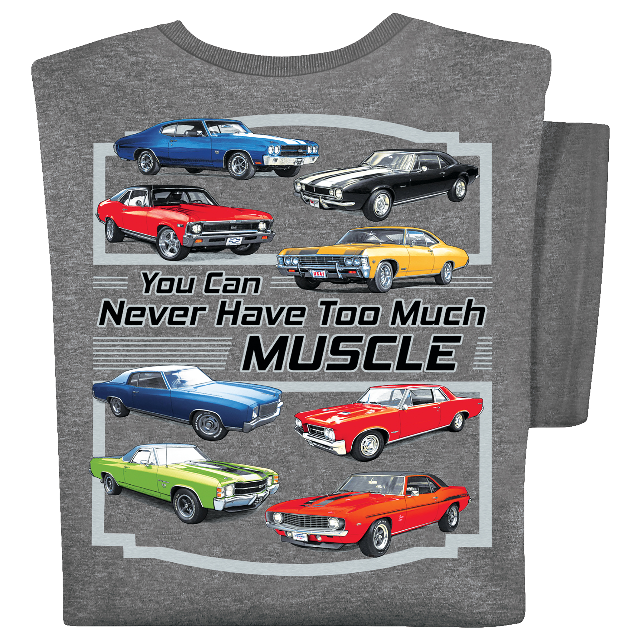 Never Too Much Muscle Car Graphic T-Shirt