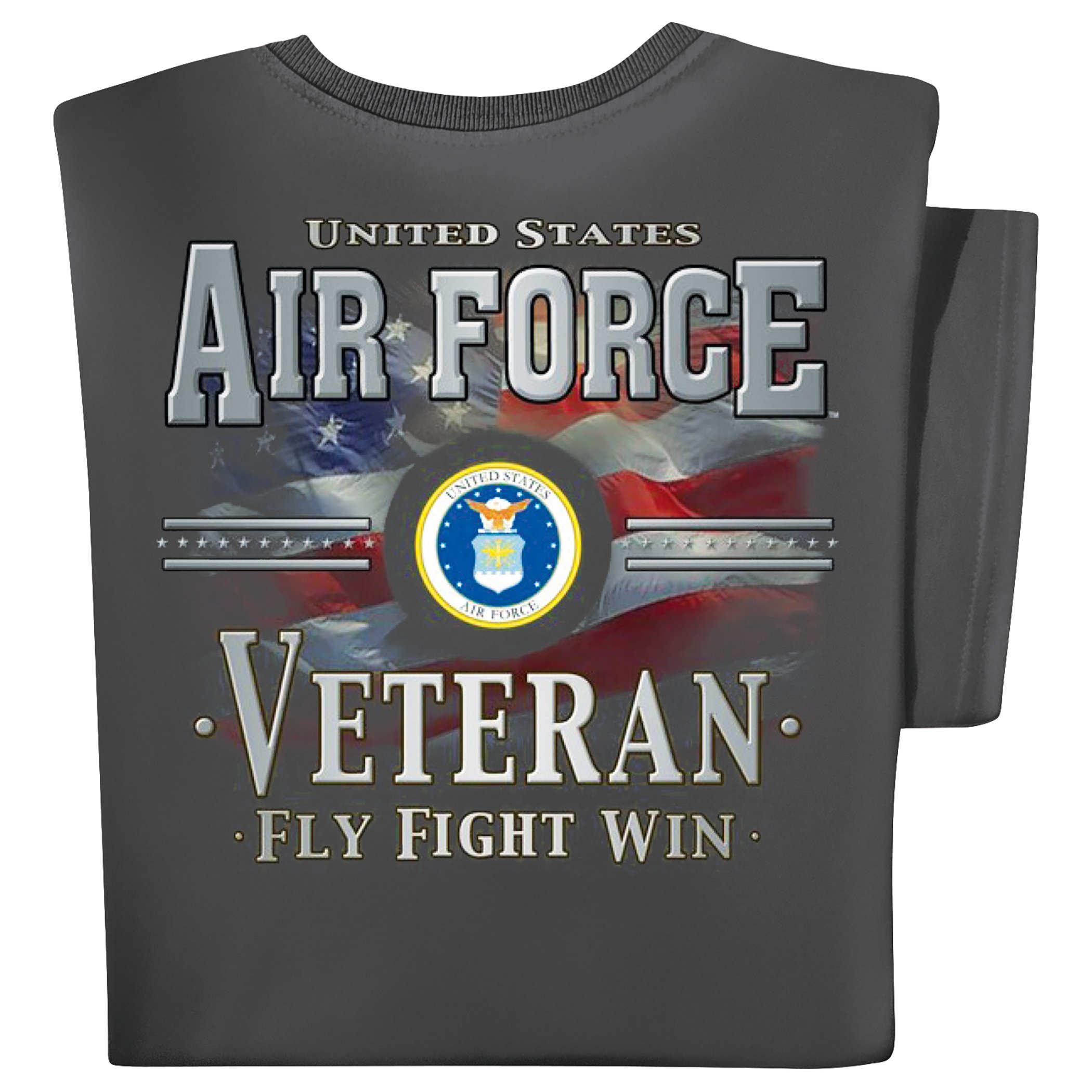 Military Veteran Motto Short-Sleeve Crewneck T-Shirt Medium Air Force