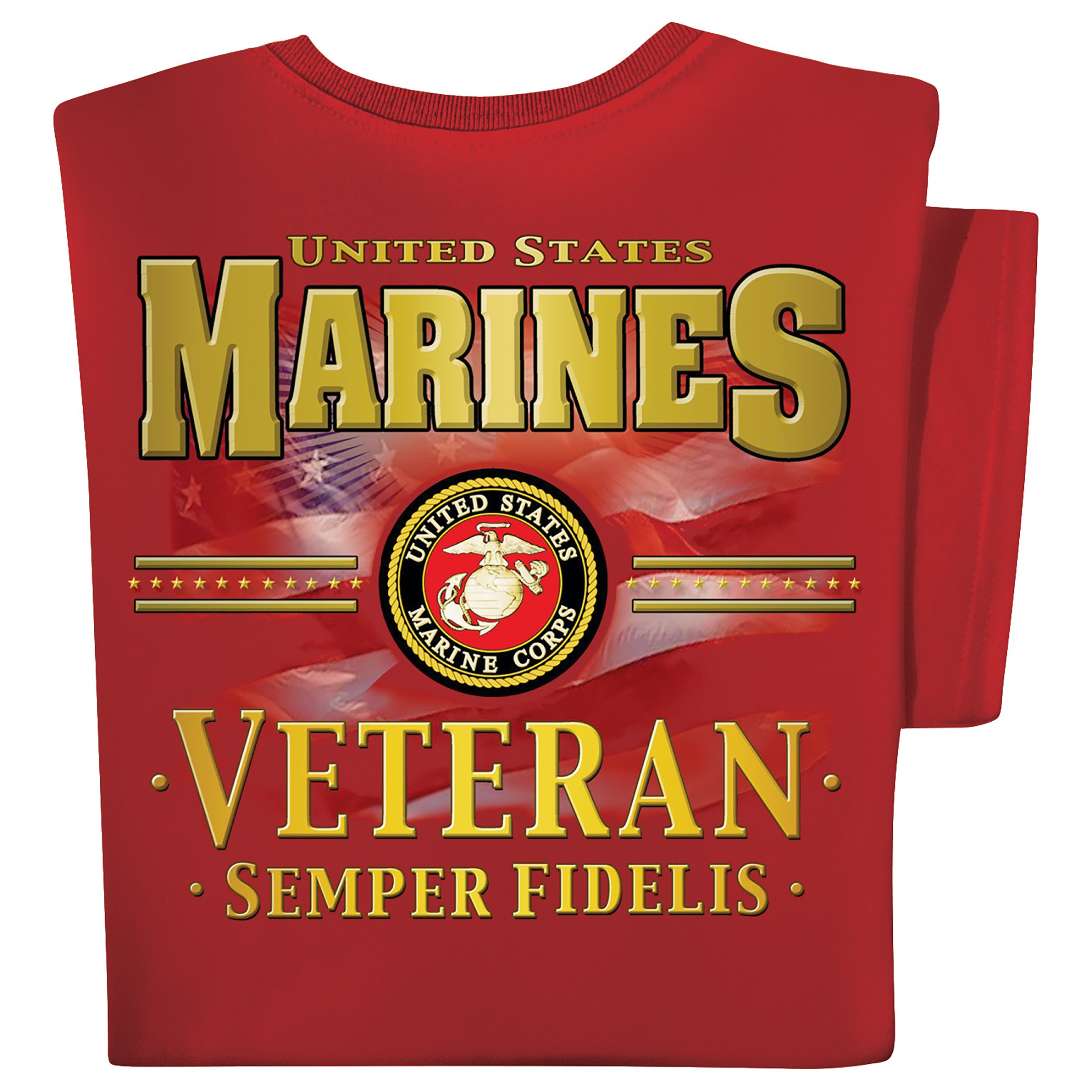 Military Veteran Motto Short-Sleeve Crewneck T-Shirt Medium Marines